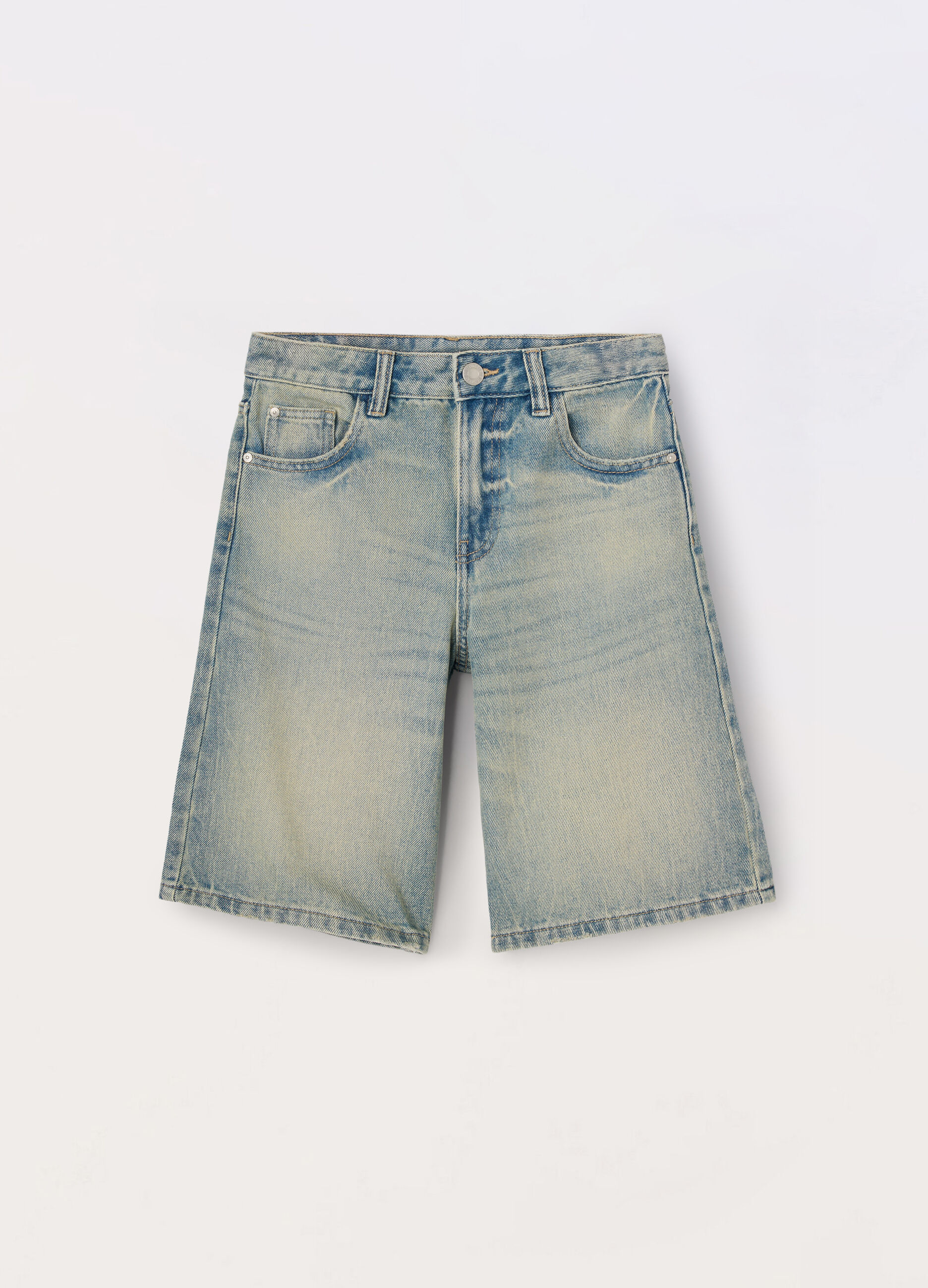 Shorts in denim di misto cotone ragazza_0