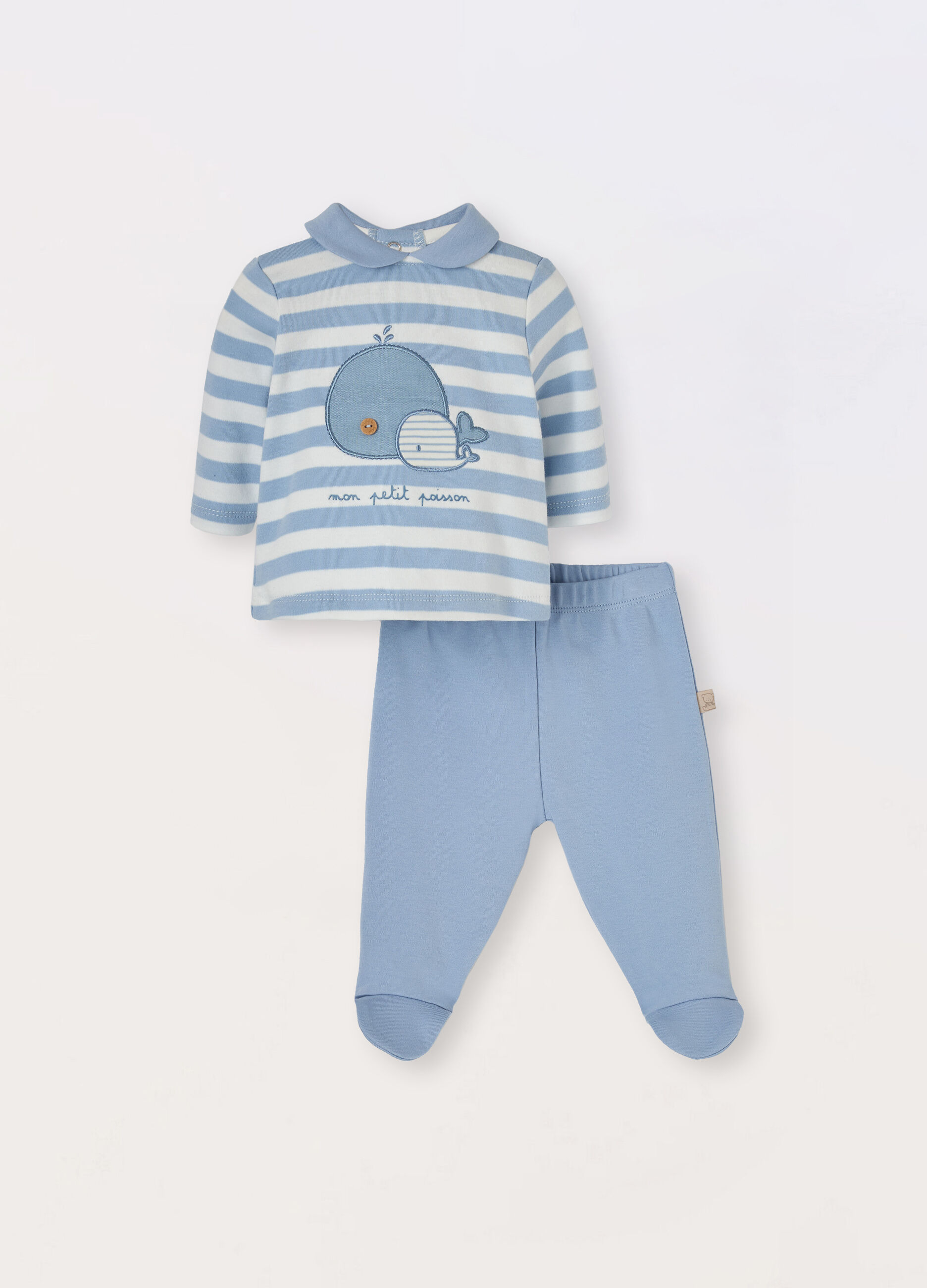 Completino in interlock di puro cotone neonato_0