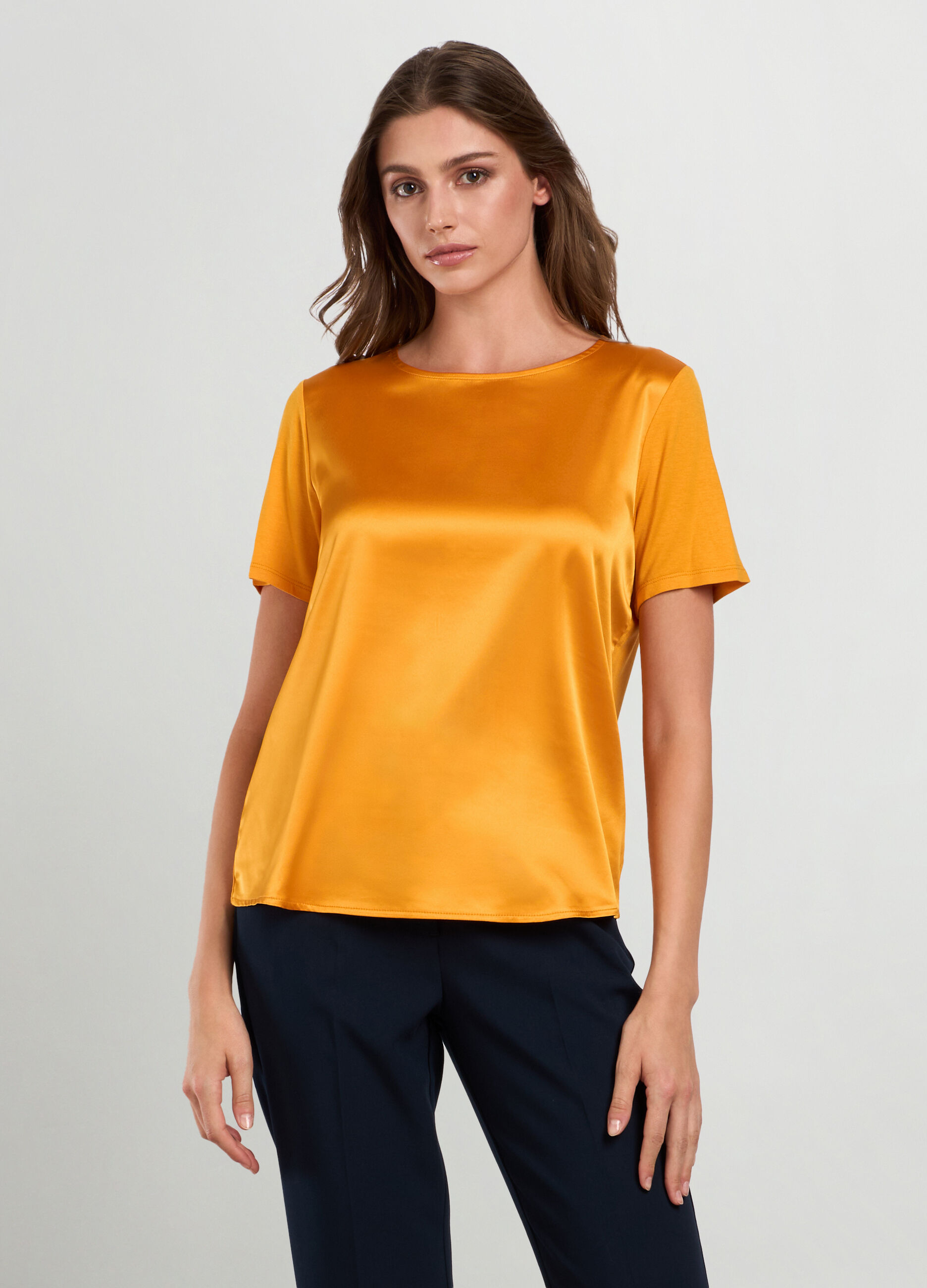 T-shirt in raso di viscosa stretch donna_0