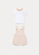 Set t-shirt + salopette in puro cotone neonato_0