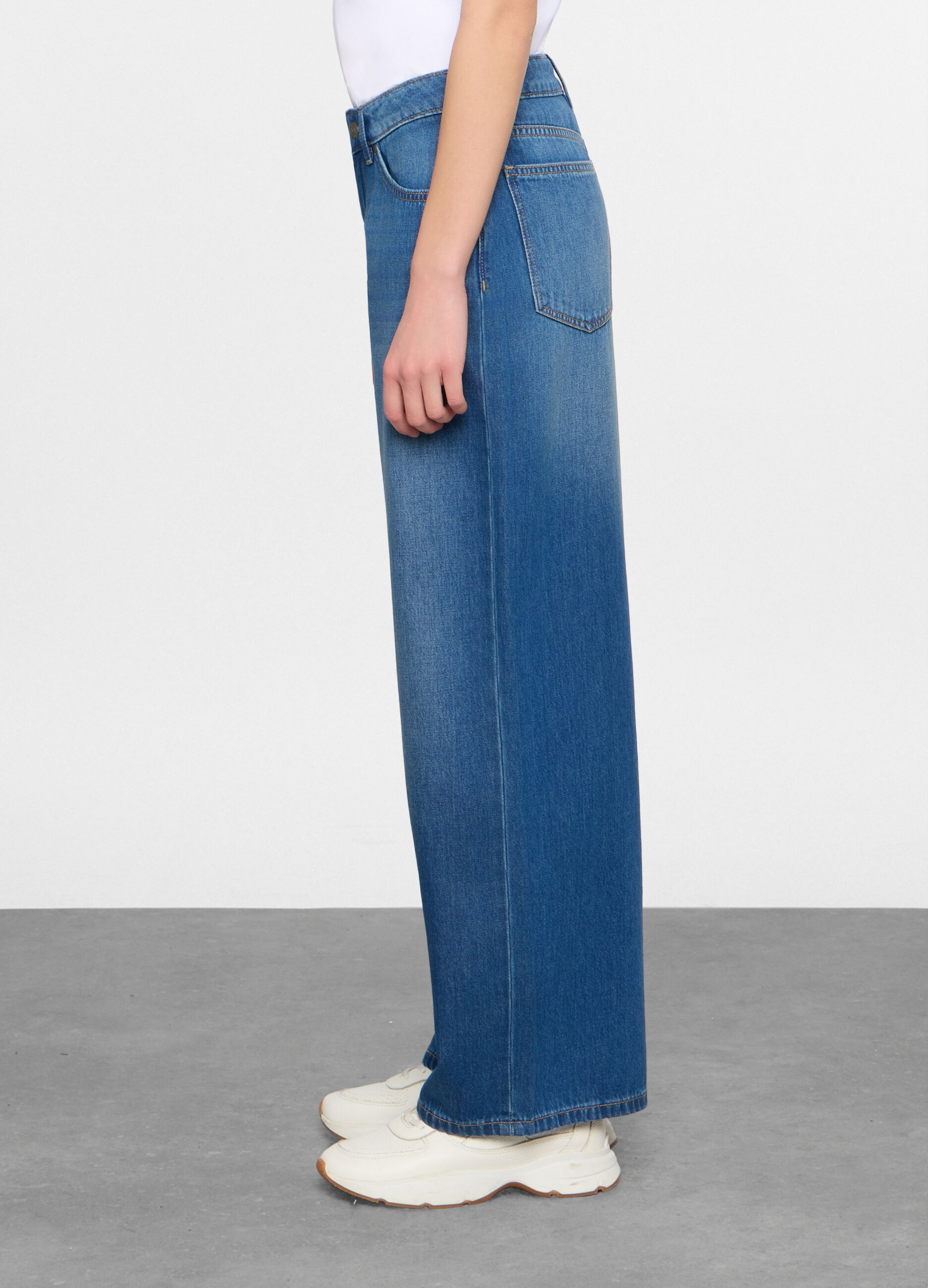 Denim fit Wide leg in cotone misto lyocell donna_1