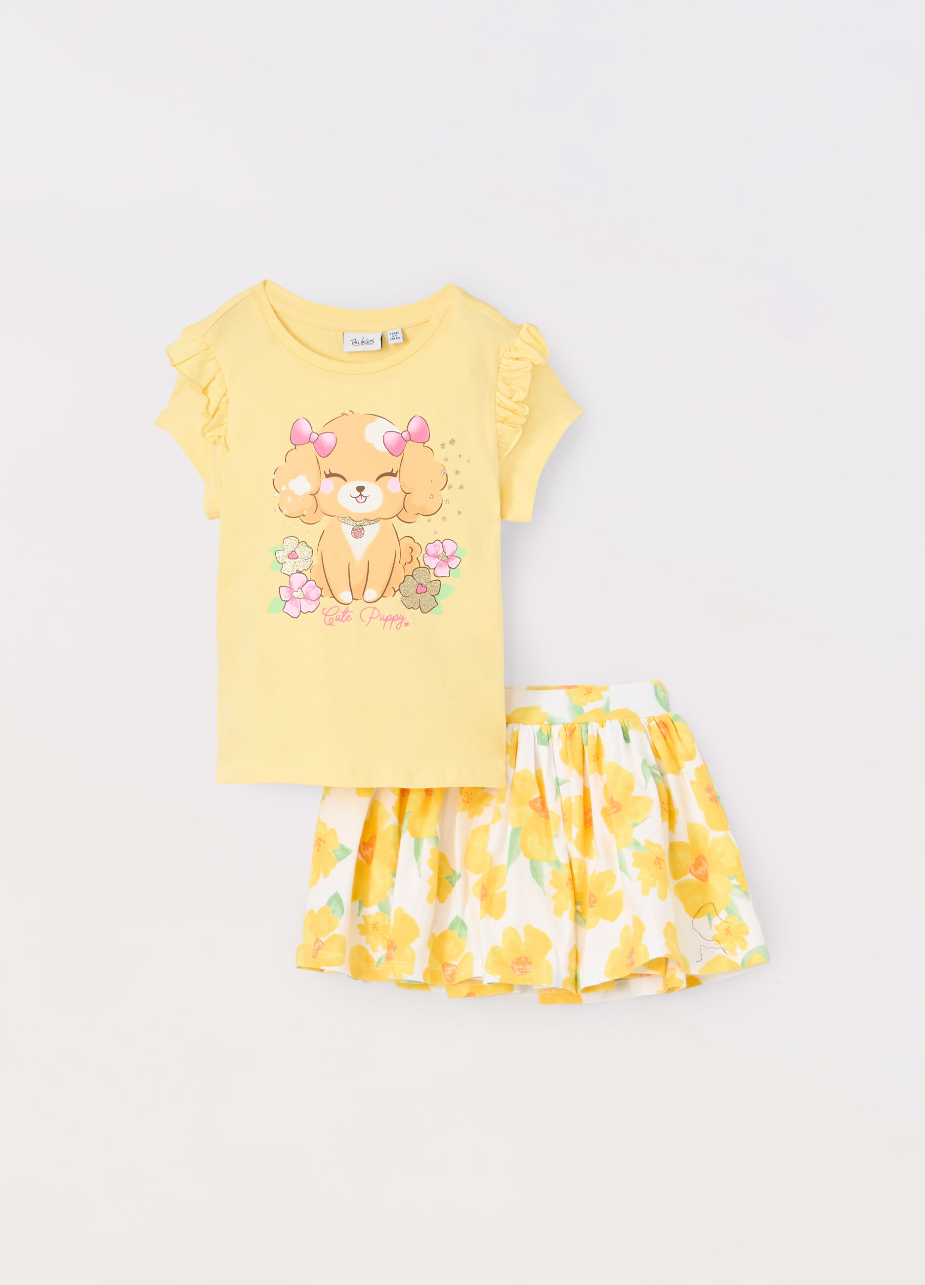 Jogging set in jersey di cotone stretch bambina_0