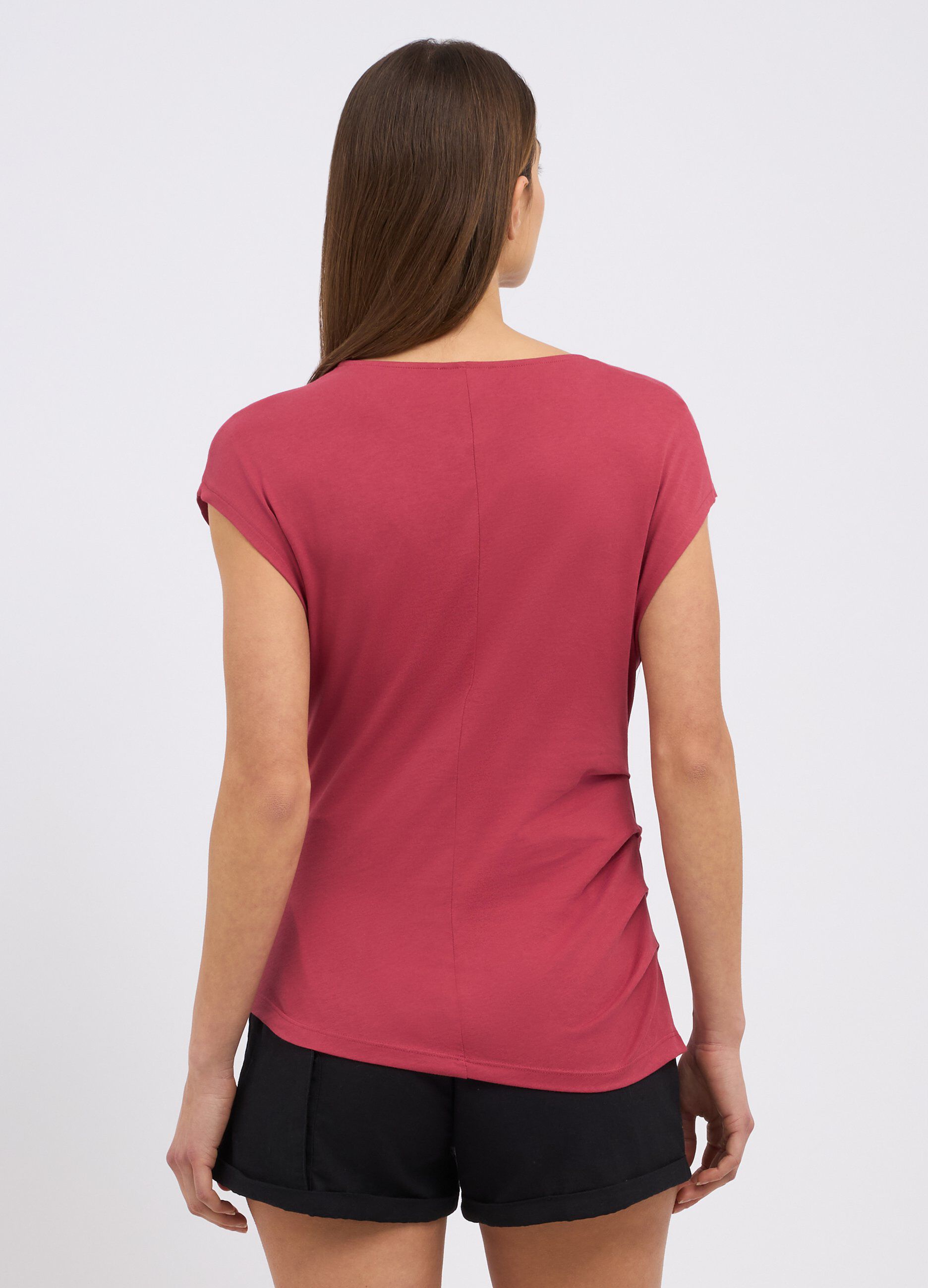 T-shirt smanicata in puro cotone donna_1