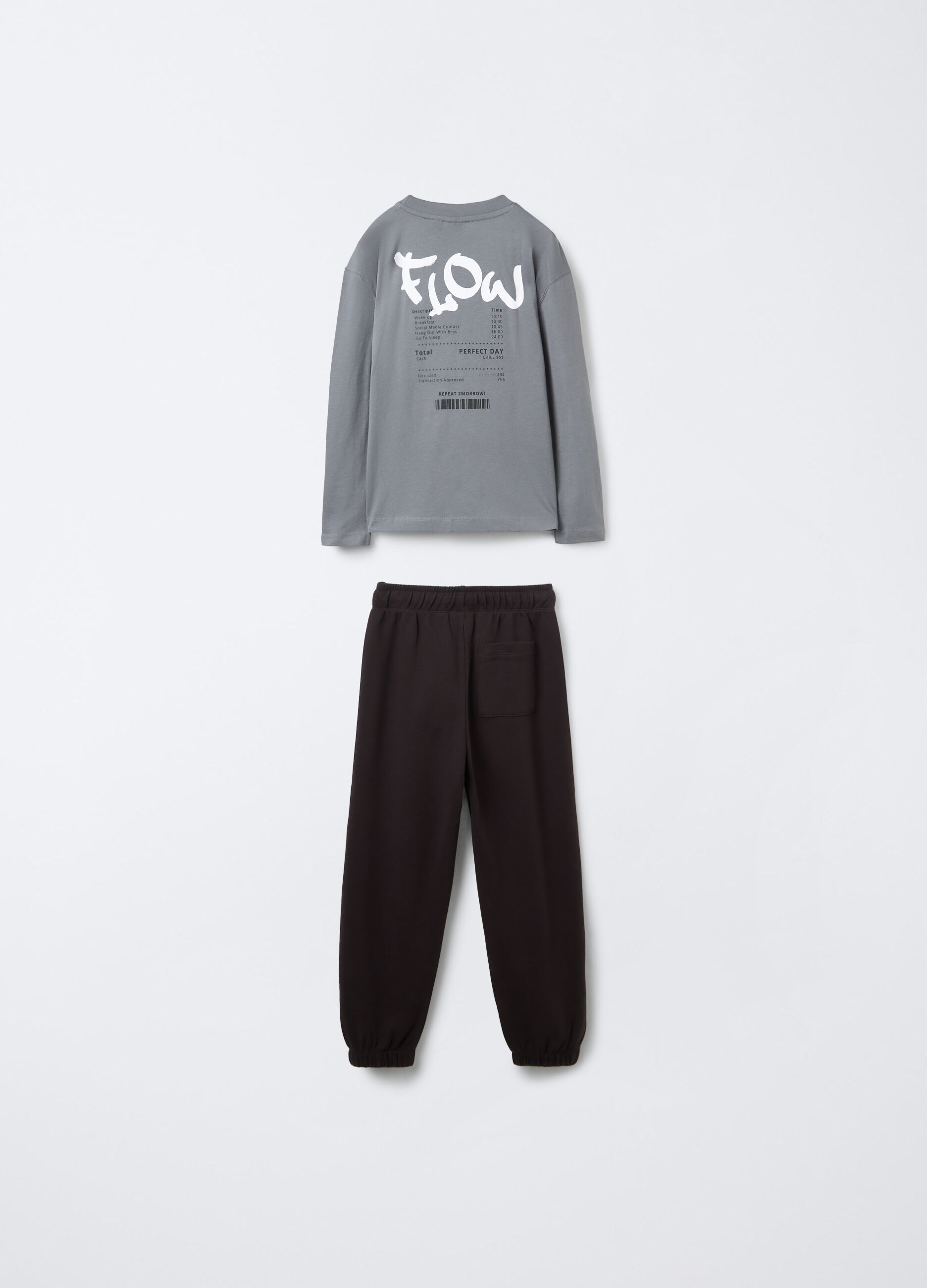 Jogger in felpa garzata di puro cotone regular fit ragazzo_1