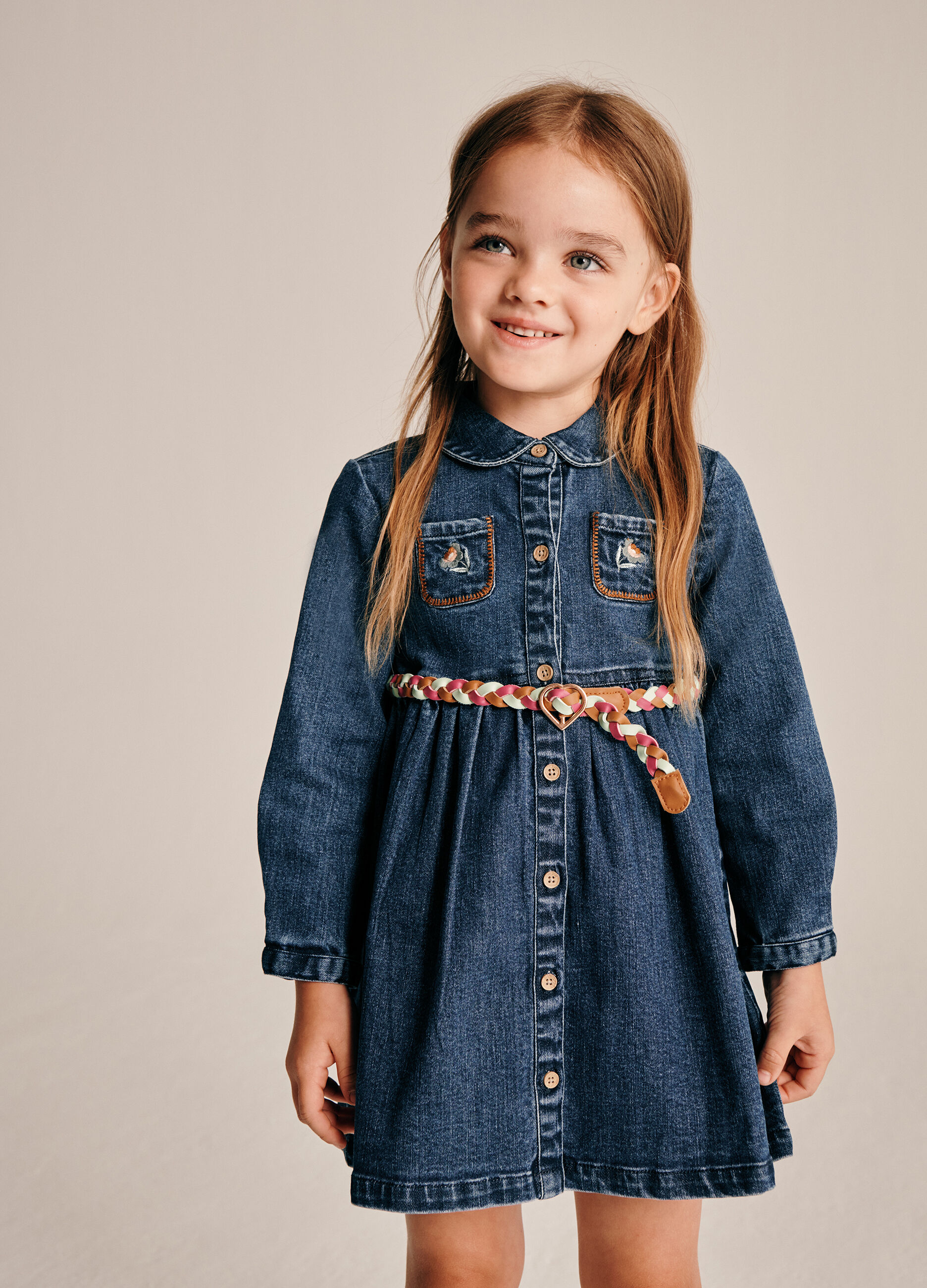 Abito denim elasticizzato per bambina_0