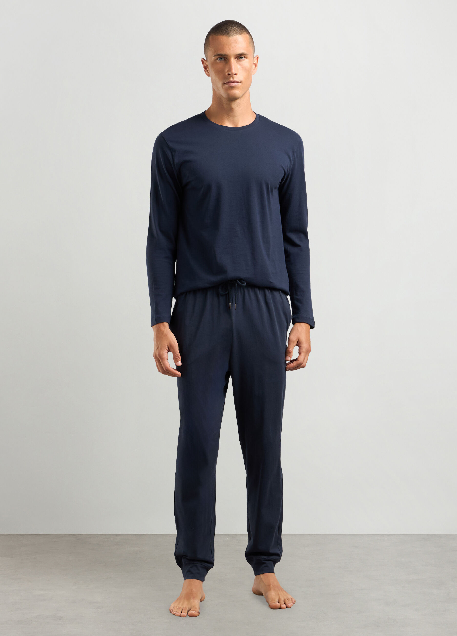 Pantaloni pigiama lunghi in puro cotone uomo_0
