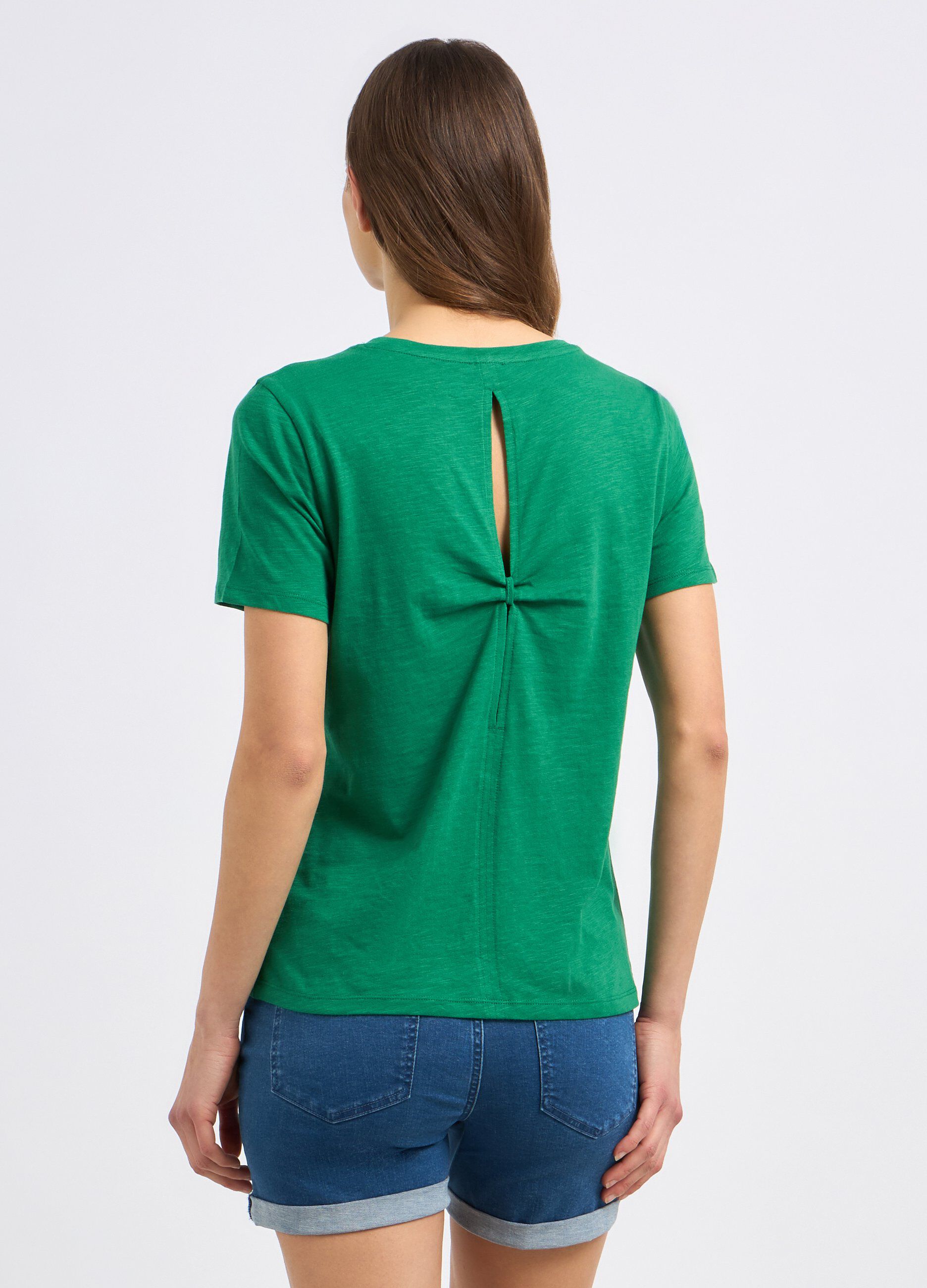 T-shirt in puro cotone con cut out donna_1