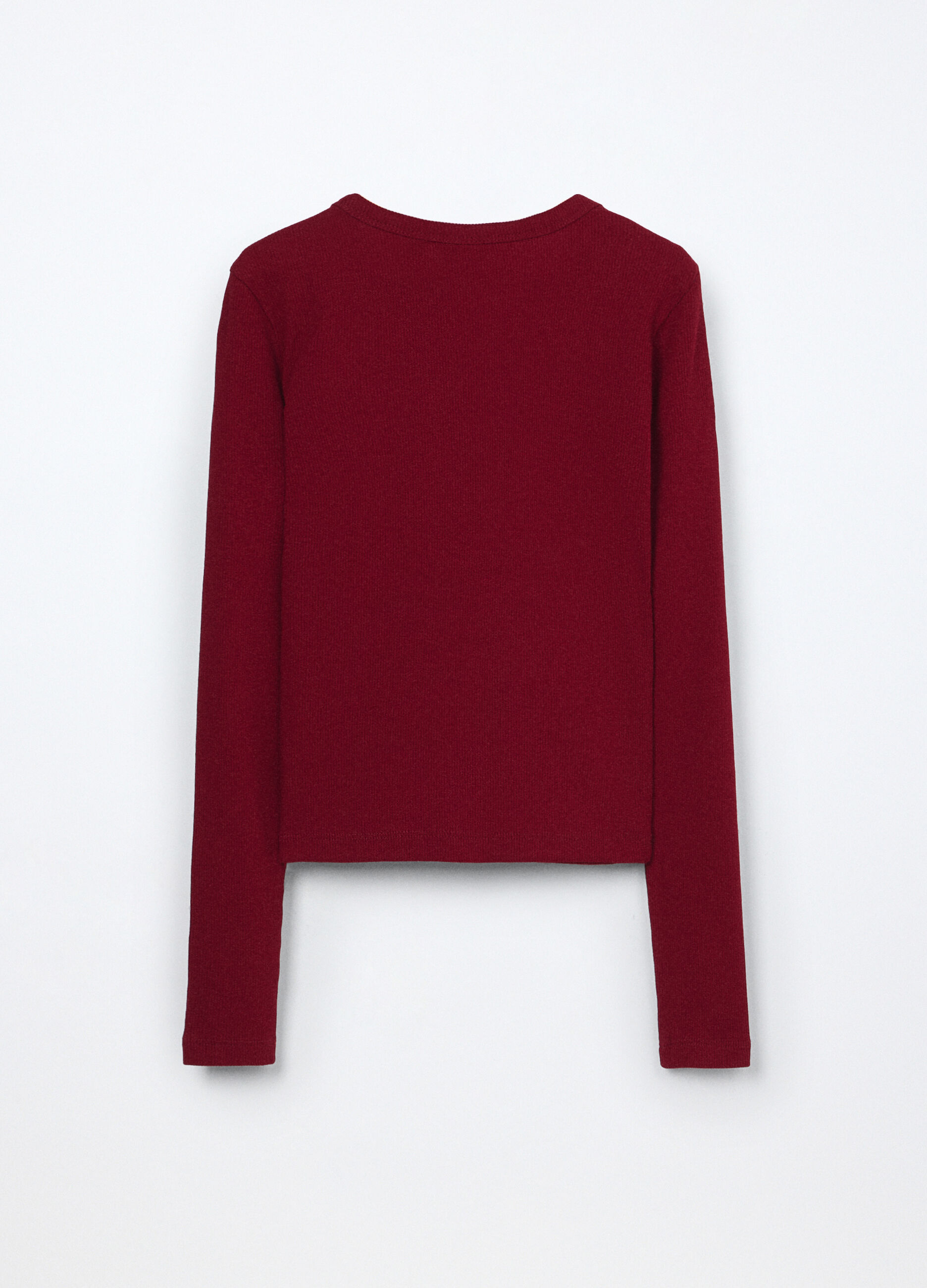 T-shirt in costina di cotone stretch ragazza_1