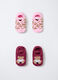 Pack 2 scarpine antiscivolo in spugna di cotone stretch bambina_0