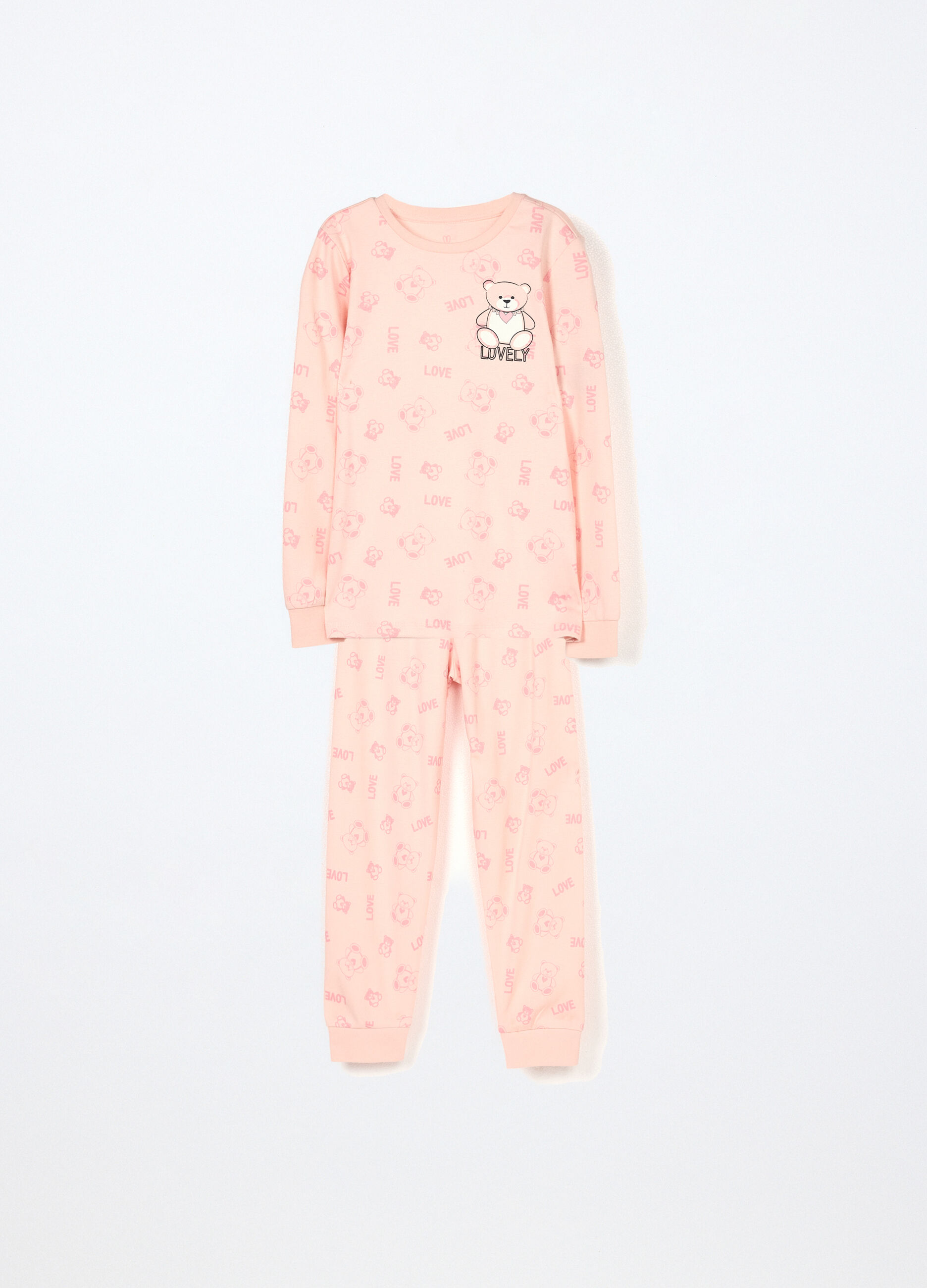 Set pigiama in interlock di puro cotone bambina_0