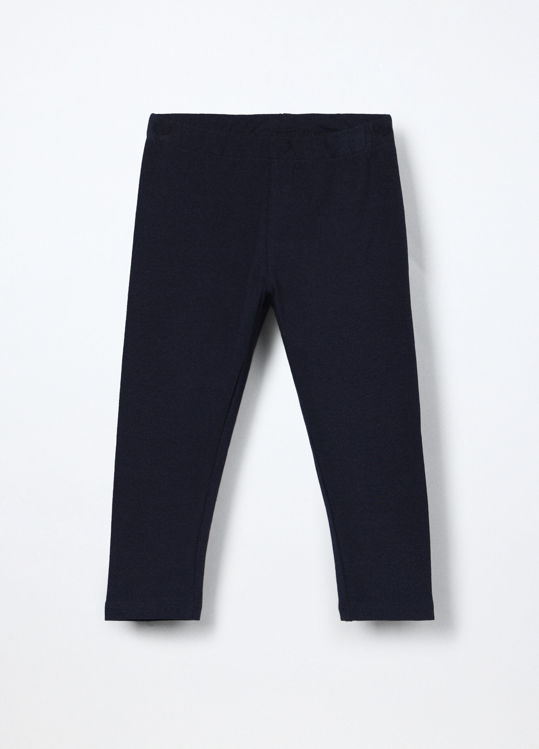 Leggings in jersey di cotone stretch neonata_0