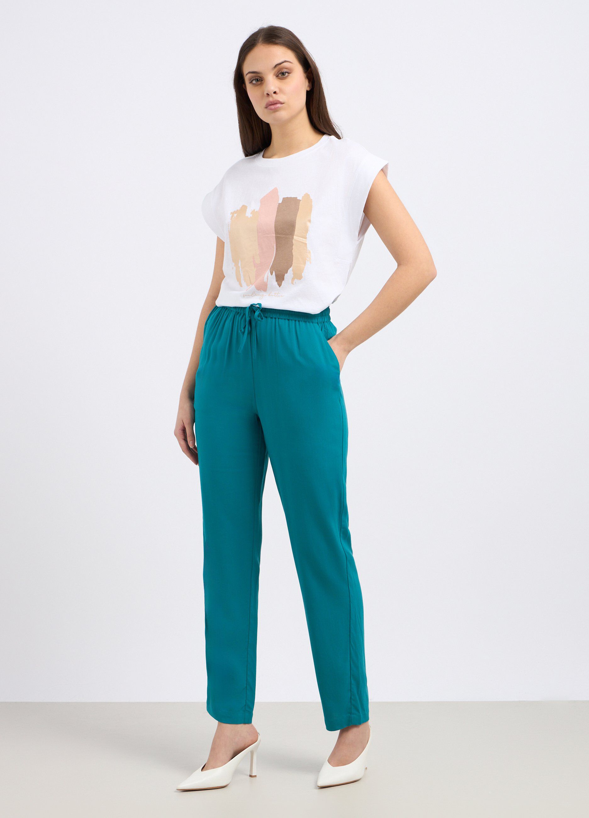 Pantaloni in pura viscosa donna_0