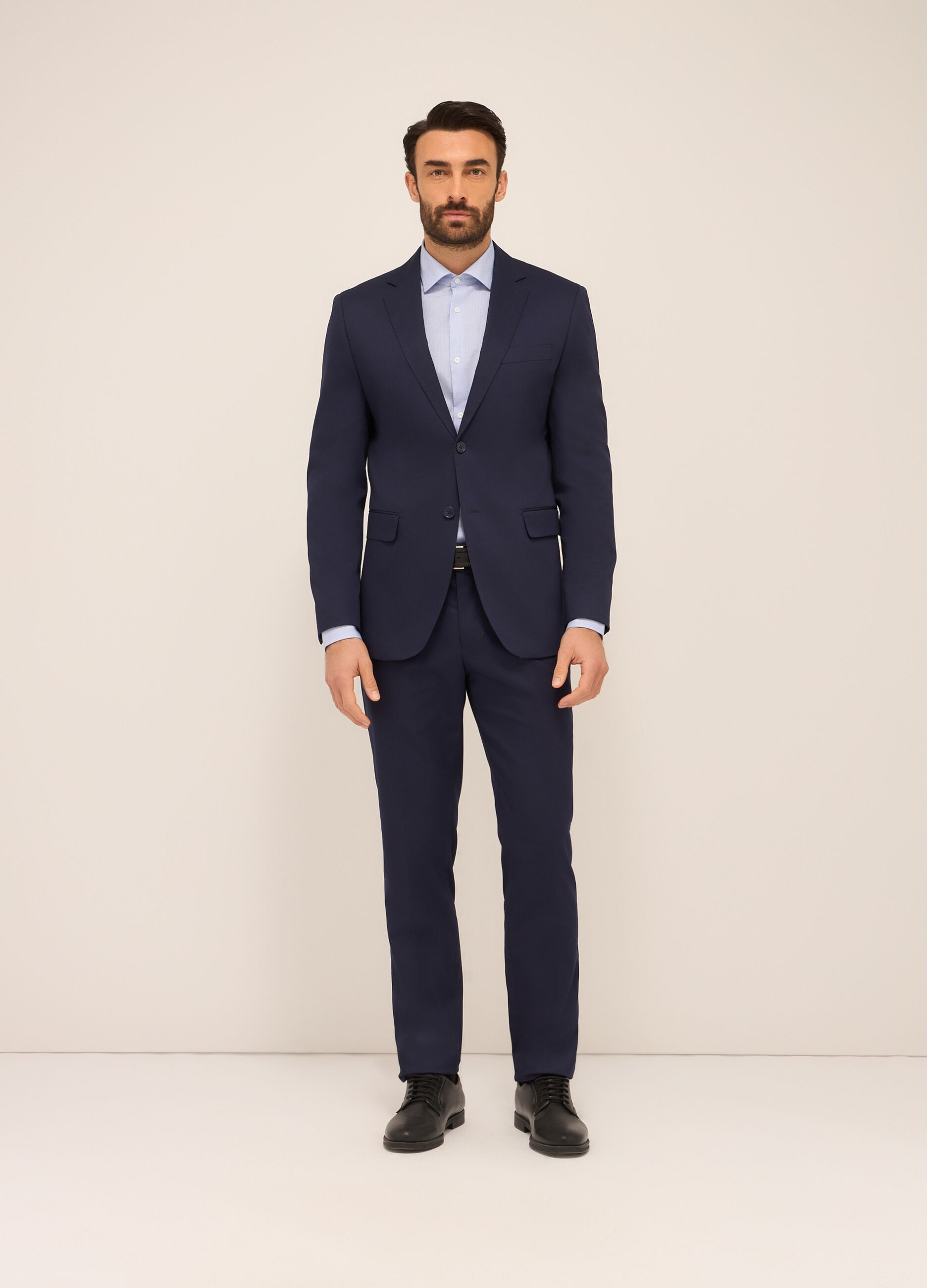 Pantaloni classici in tessuto stretch uomo_0