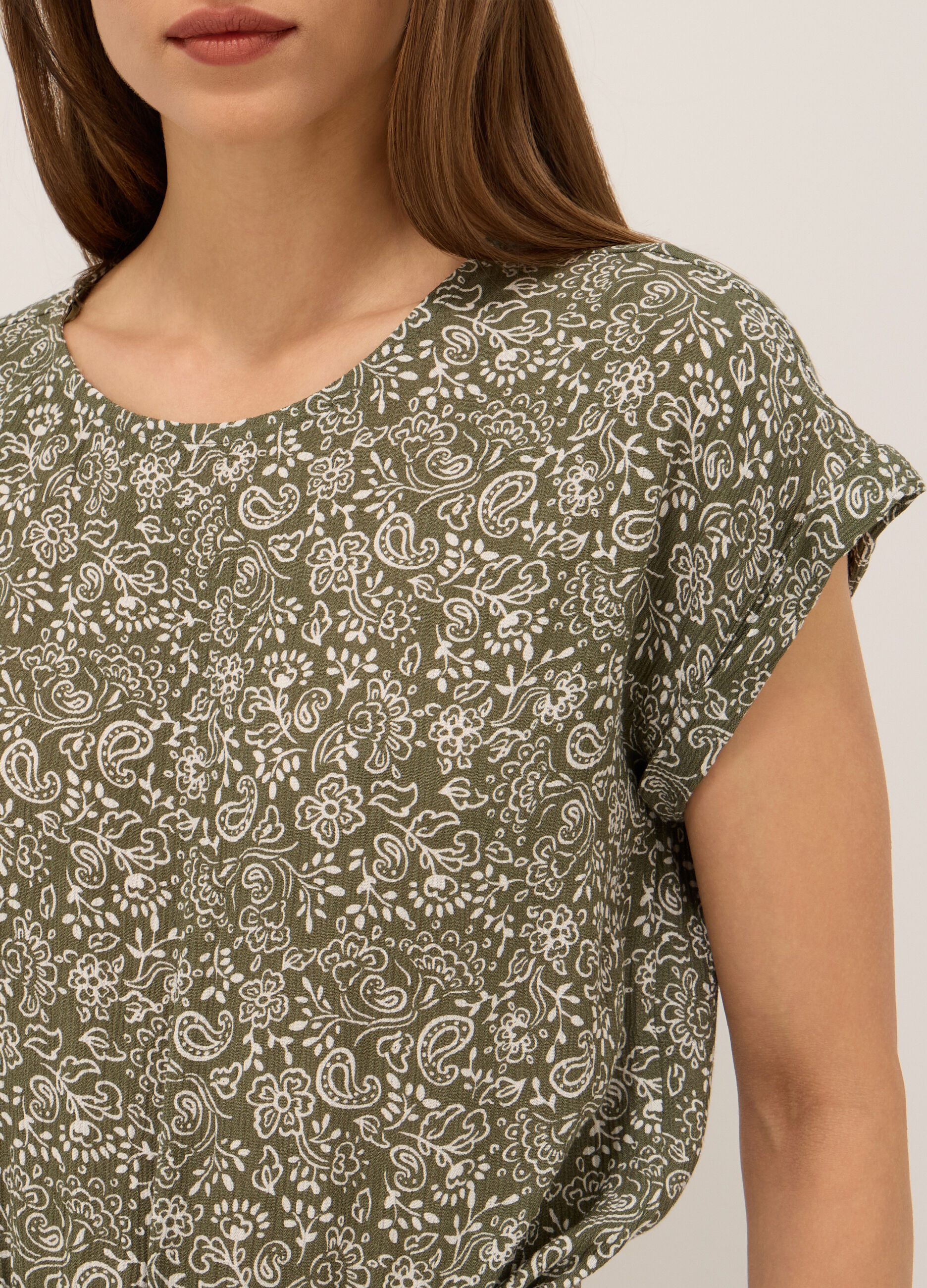 Blusa in pura viscosa con stampa donna_2