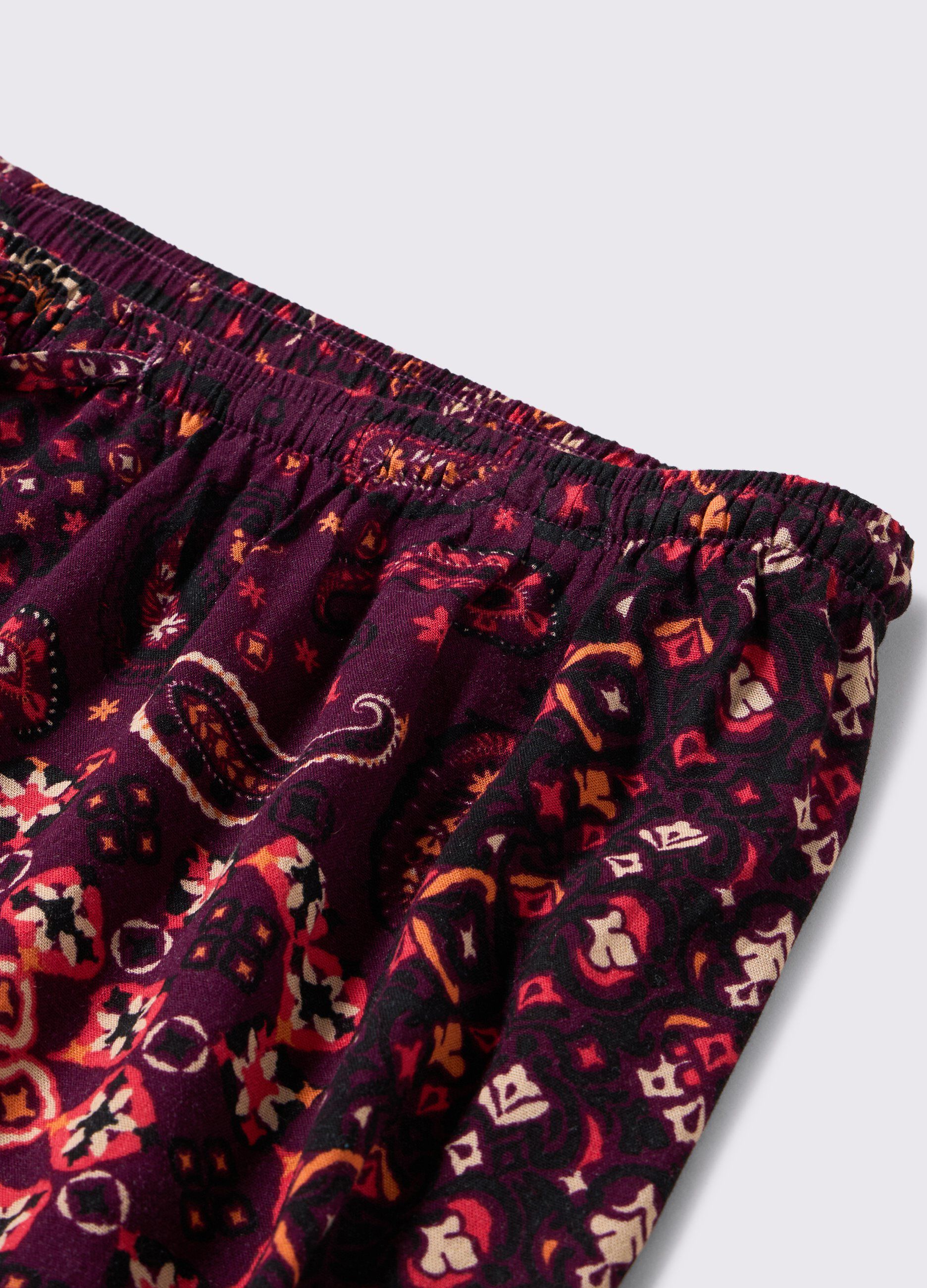 Pantaloni in pura viscosa con stampa donna curvy_1