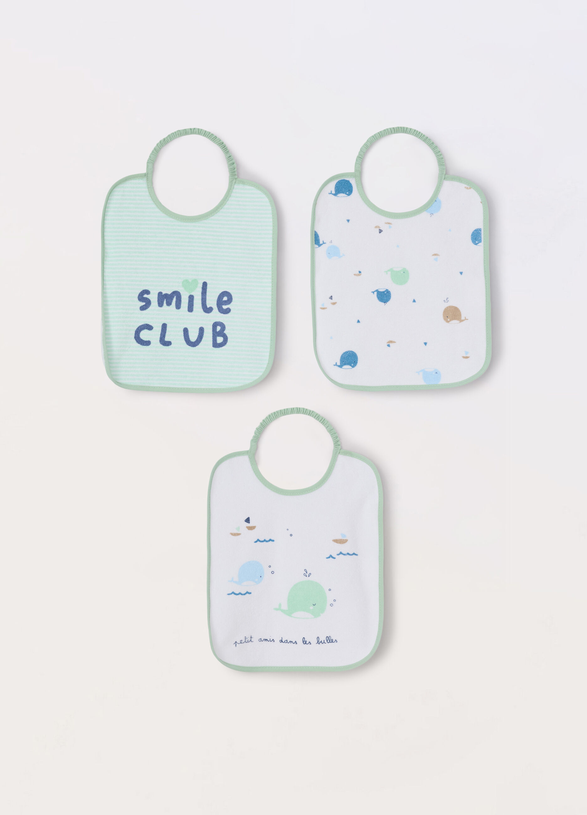 Pack 3 bavaglini in spugna di misto cotone_0