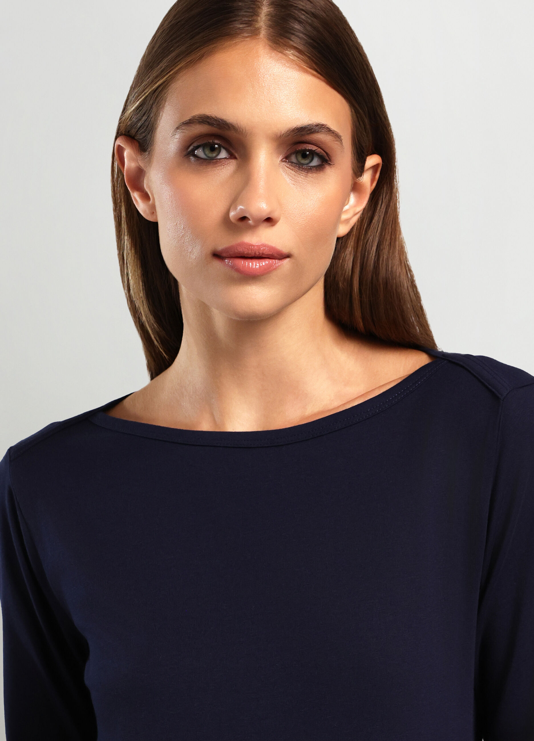 T-shirt in jersey di cotone stretch donna _2