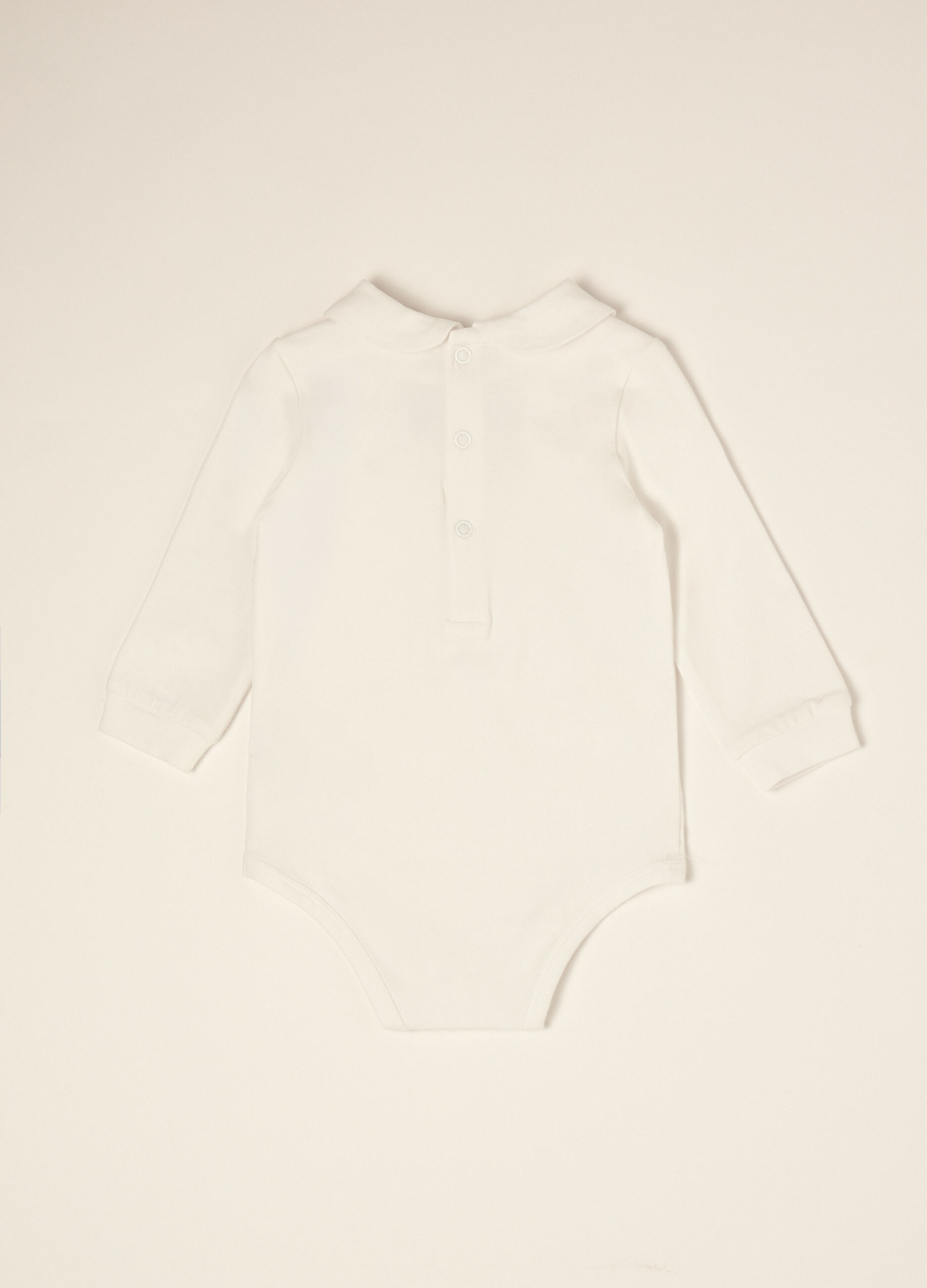 Body bianco in cotone organico elasticizzato girocollo_1