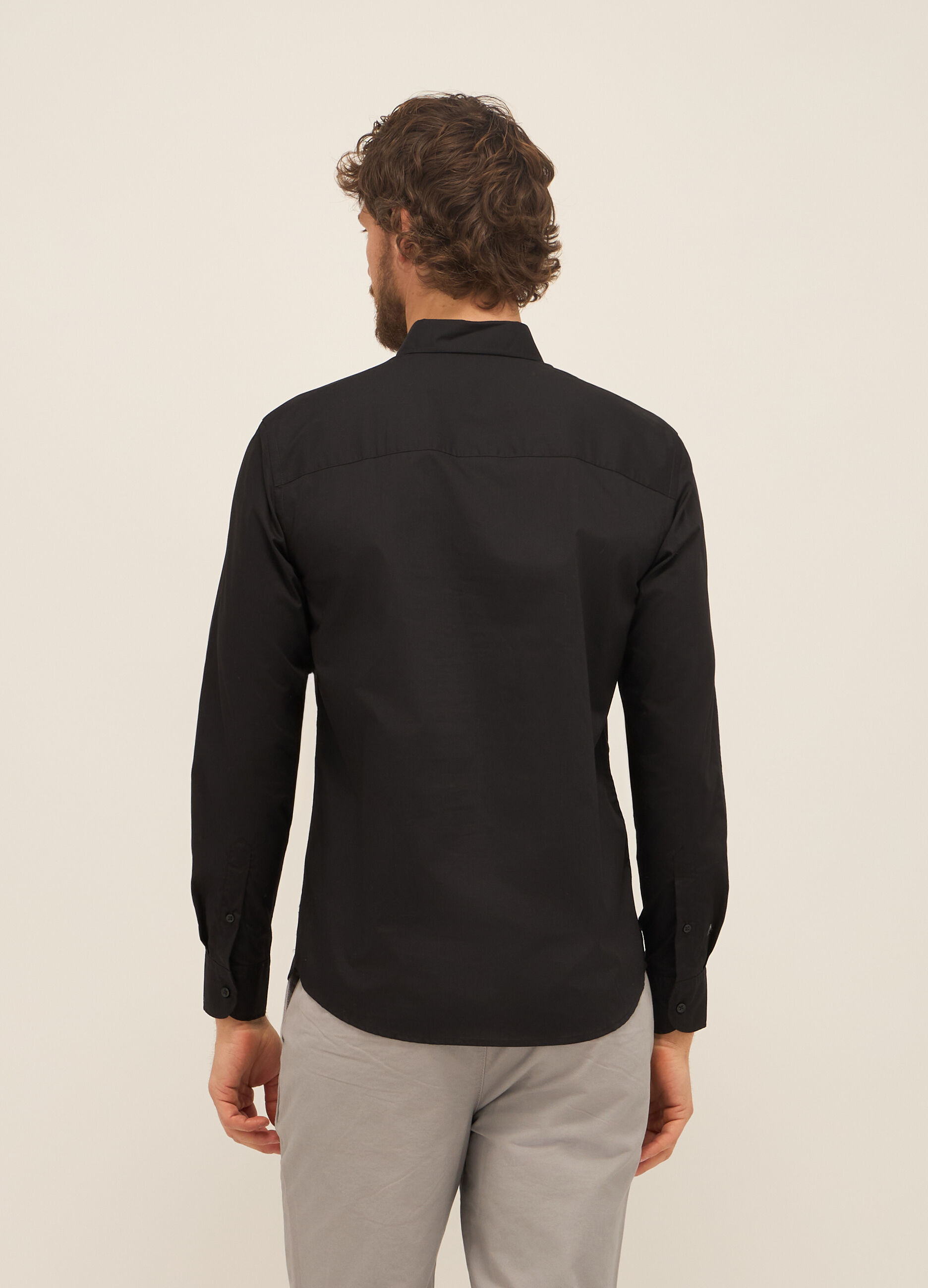 Camicia slim fit button-down in misto cotone uomo