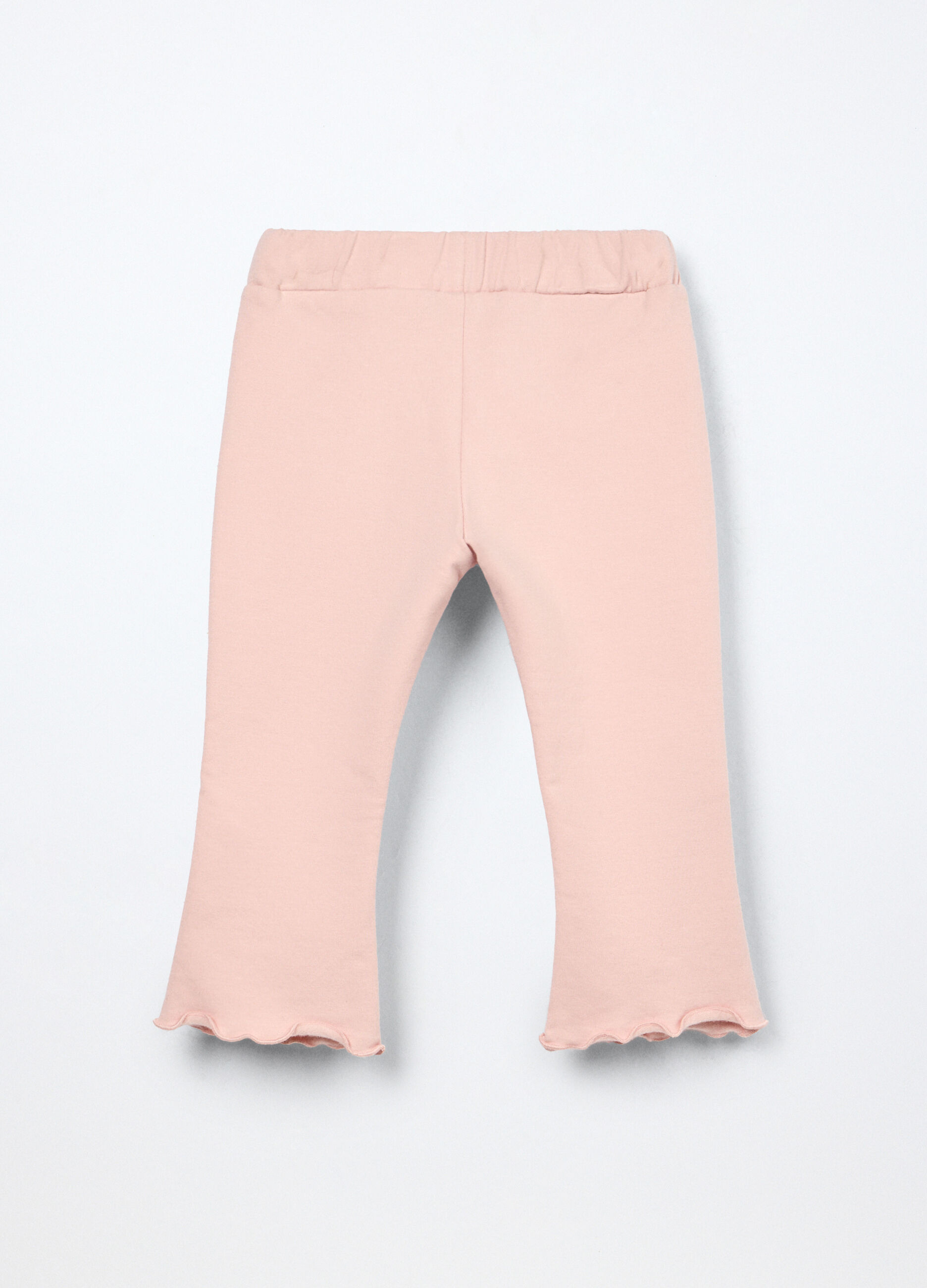 Leggings flare fit in felpa di cotone stretch neonata_1