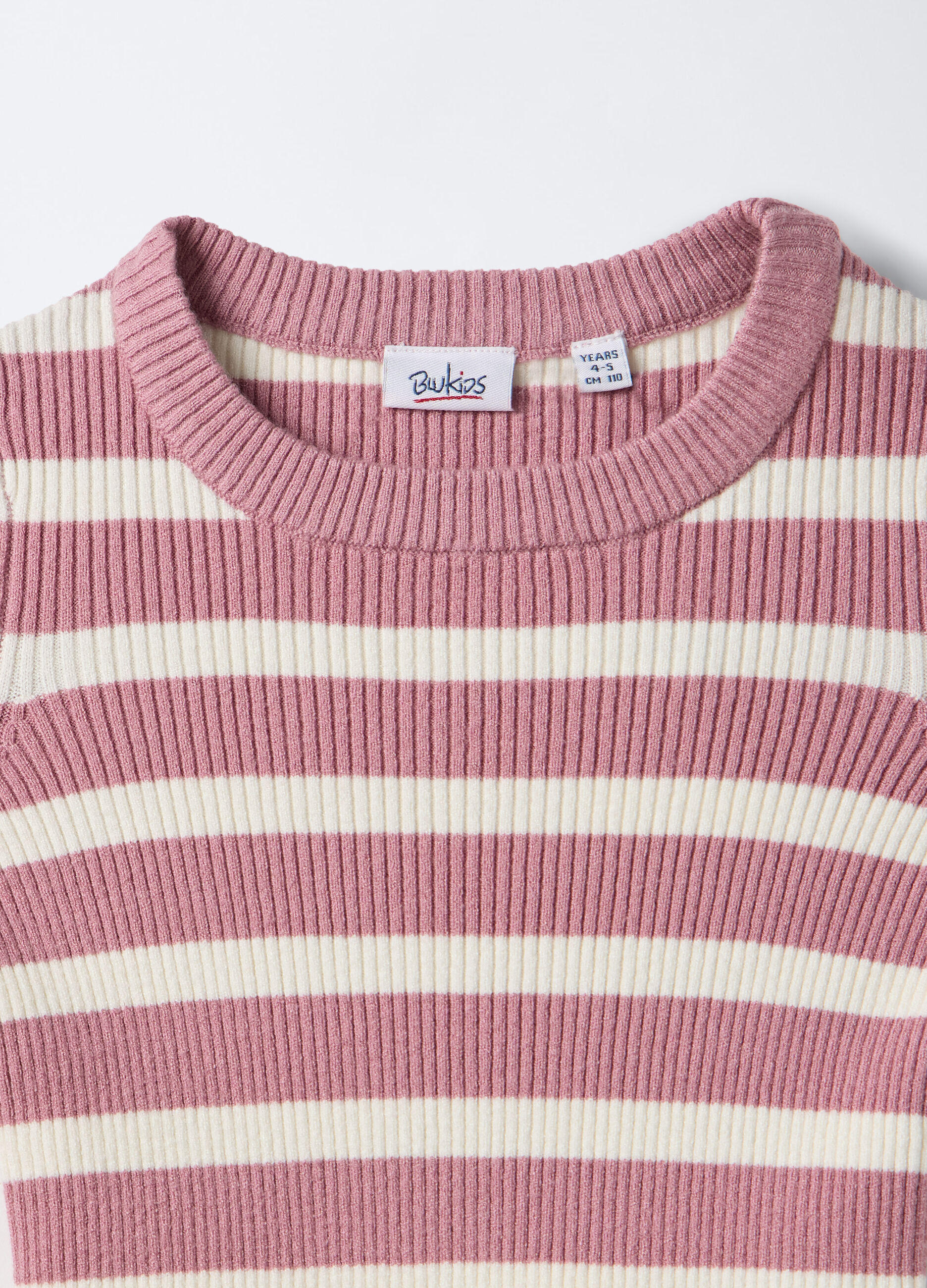 Maglia girocollo in costina misto viscosa bambina_2