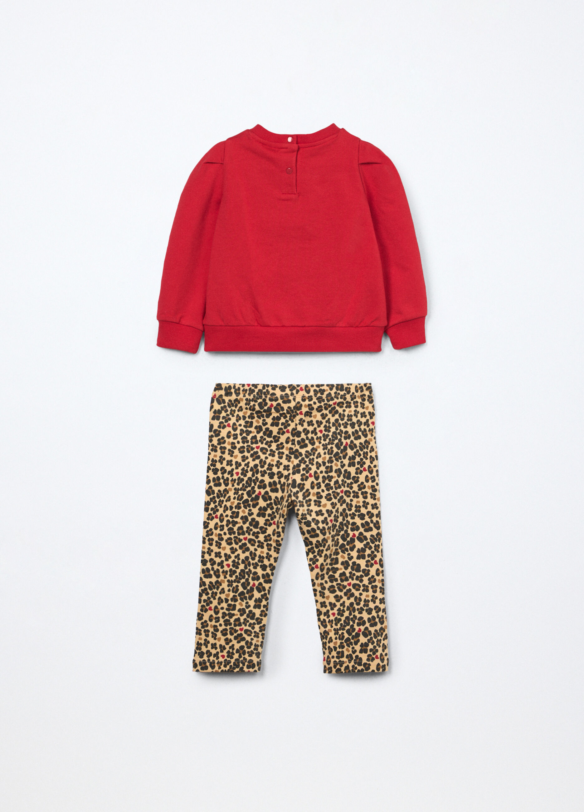 Jogging set in french terry di cotone stretch neonata_1