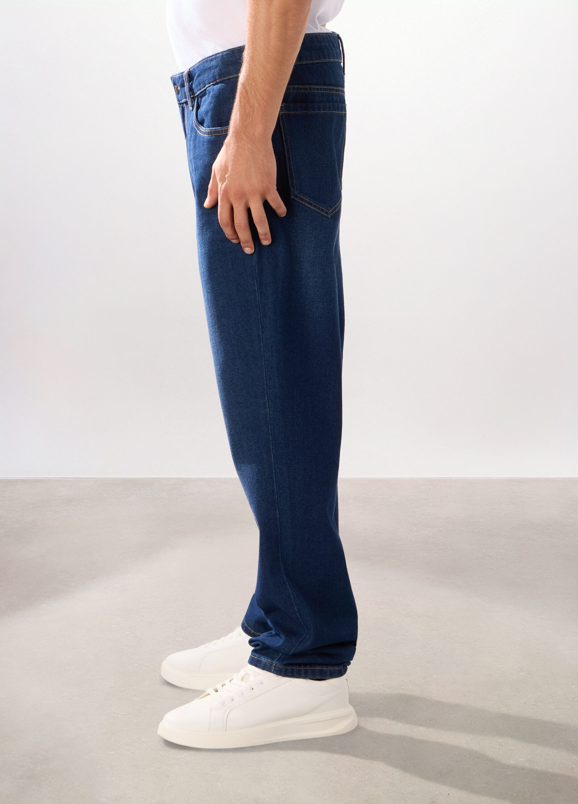 Jeans 5 tasche regular in cotone e lyocell uomo