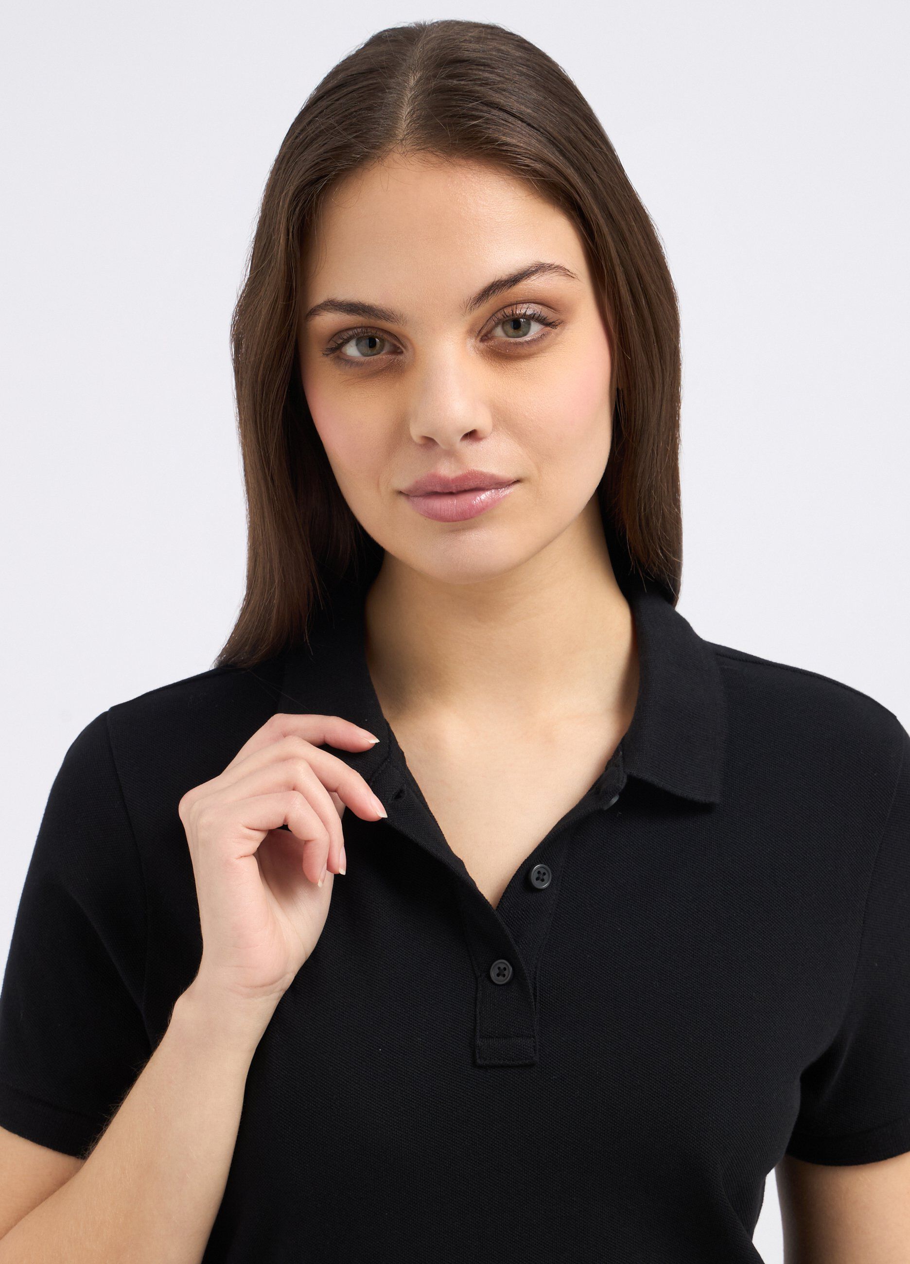 Polo in puro cotone piquet donna_2