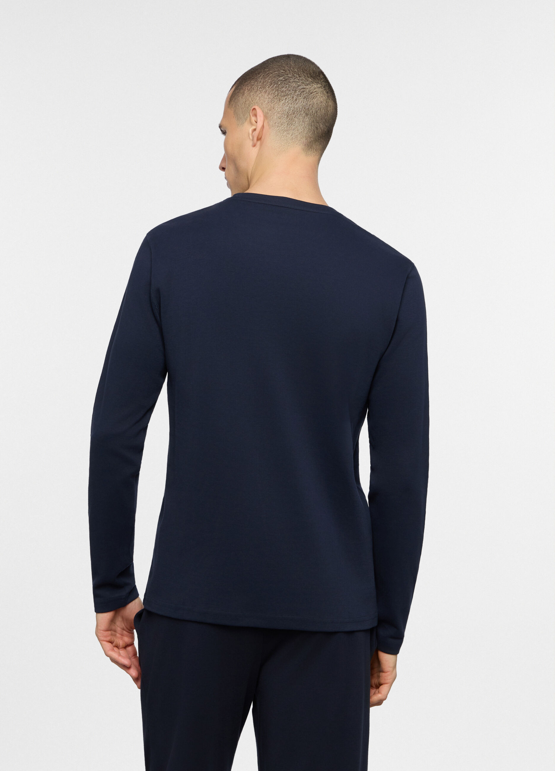 Maglia del pigiama girocollo in cotone uomo_1