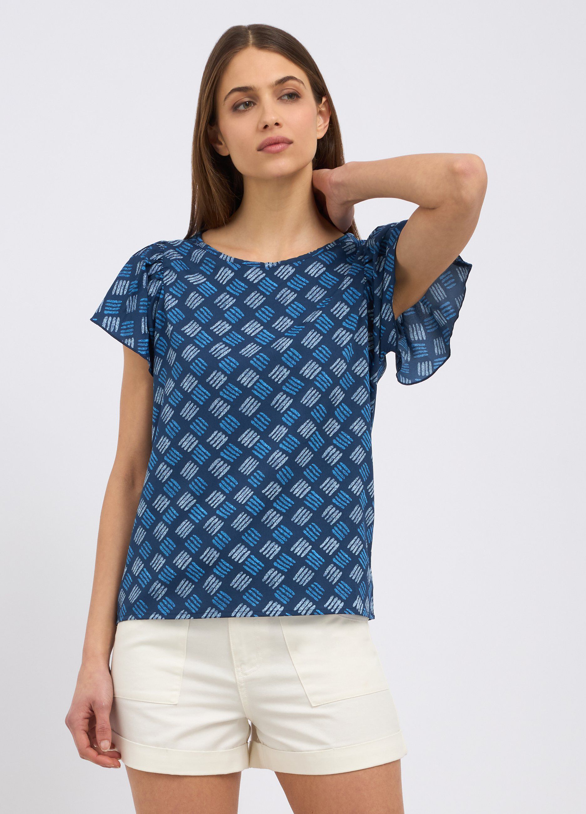 Blusa con maniche ad aletta donna_0
