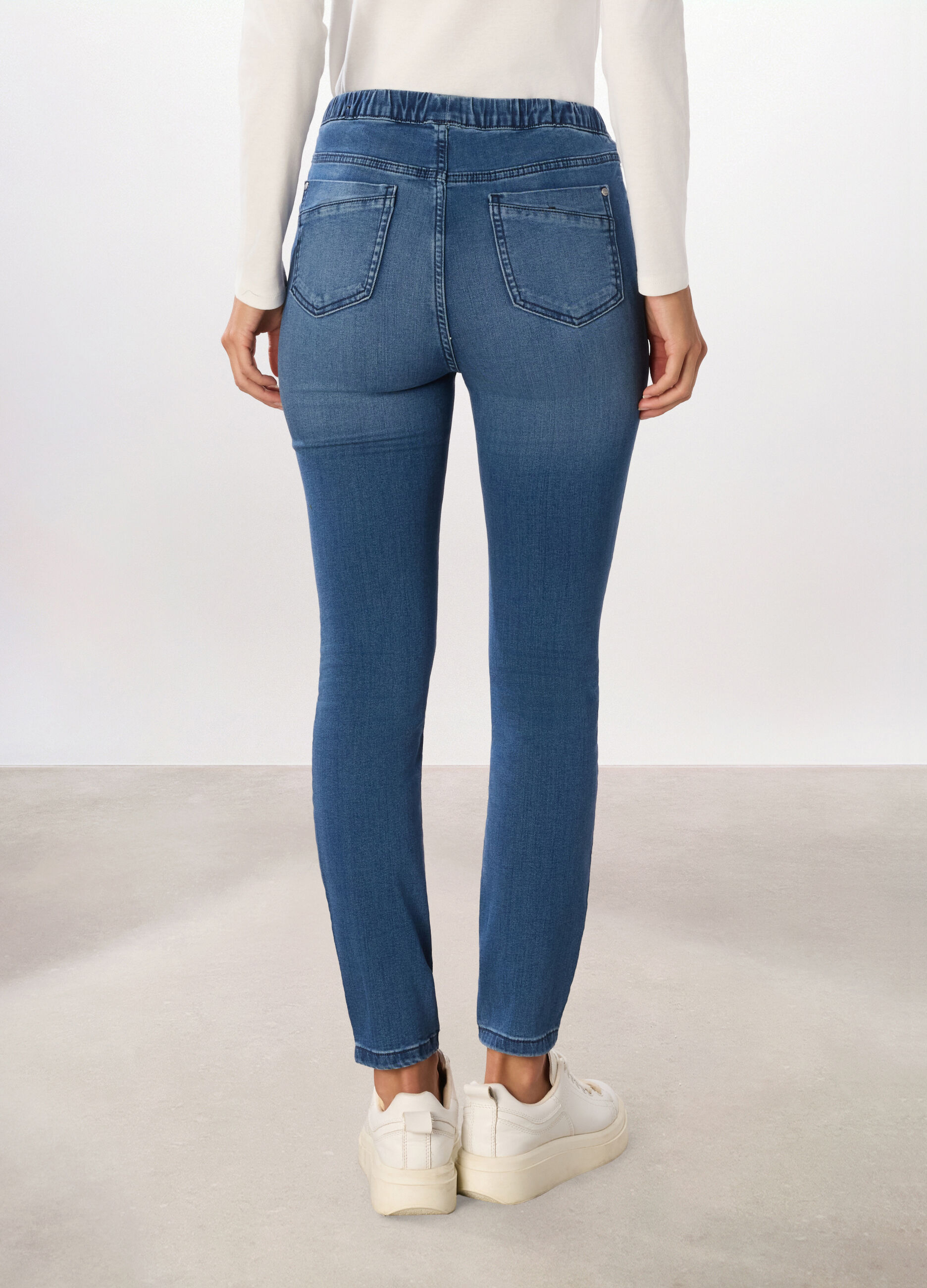 Jeggings fit regular in denim misto cotone stretch donna_1