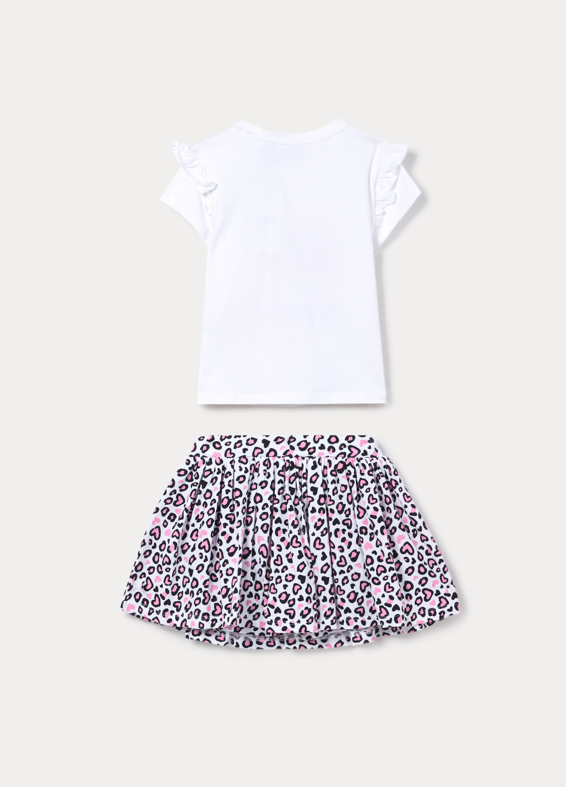 Jogging set in jersey di cotone stretch bambina_1