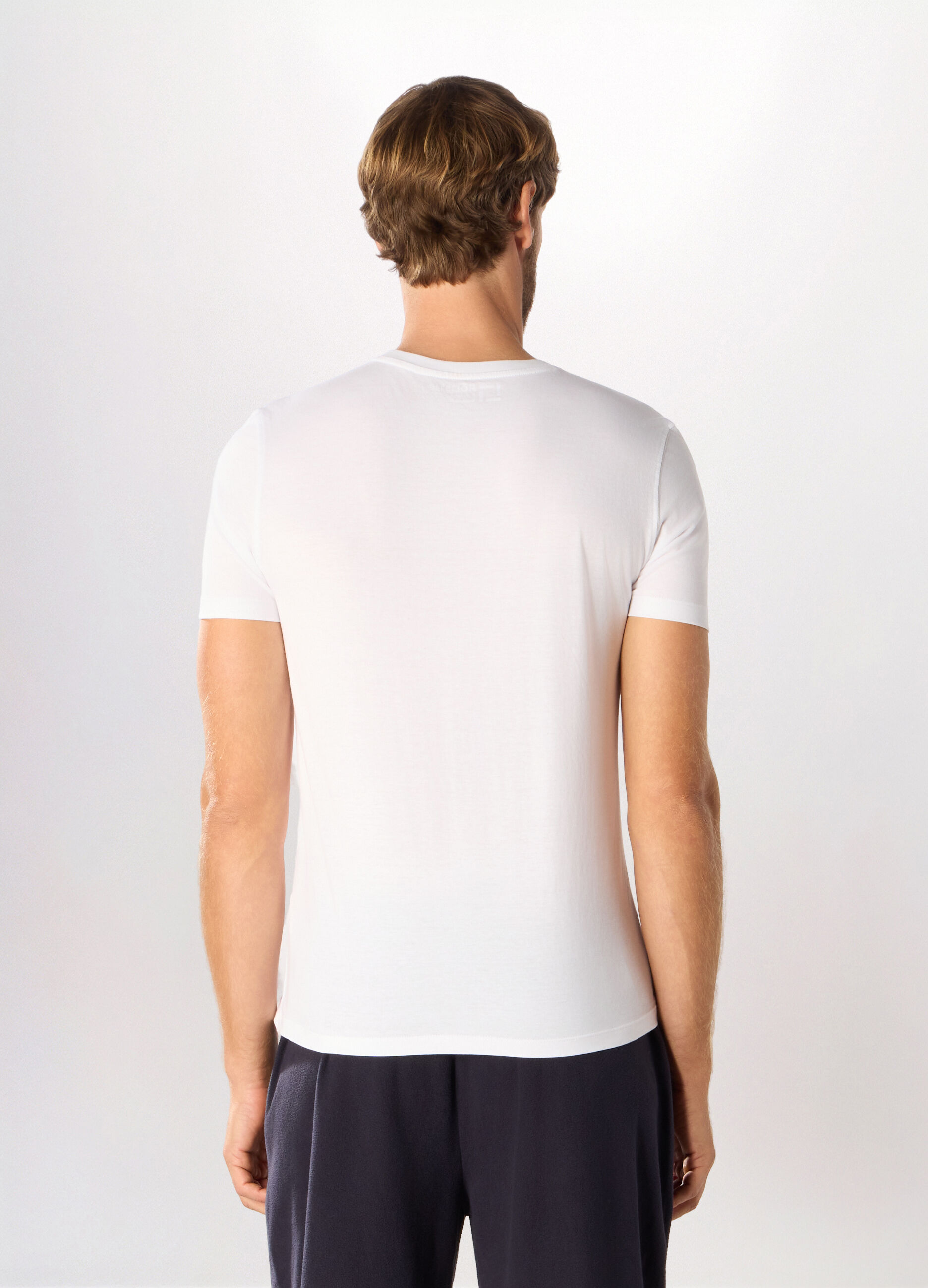 T-shirt girocollo slim fit in cotone uomo_1