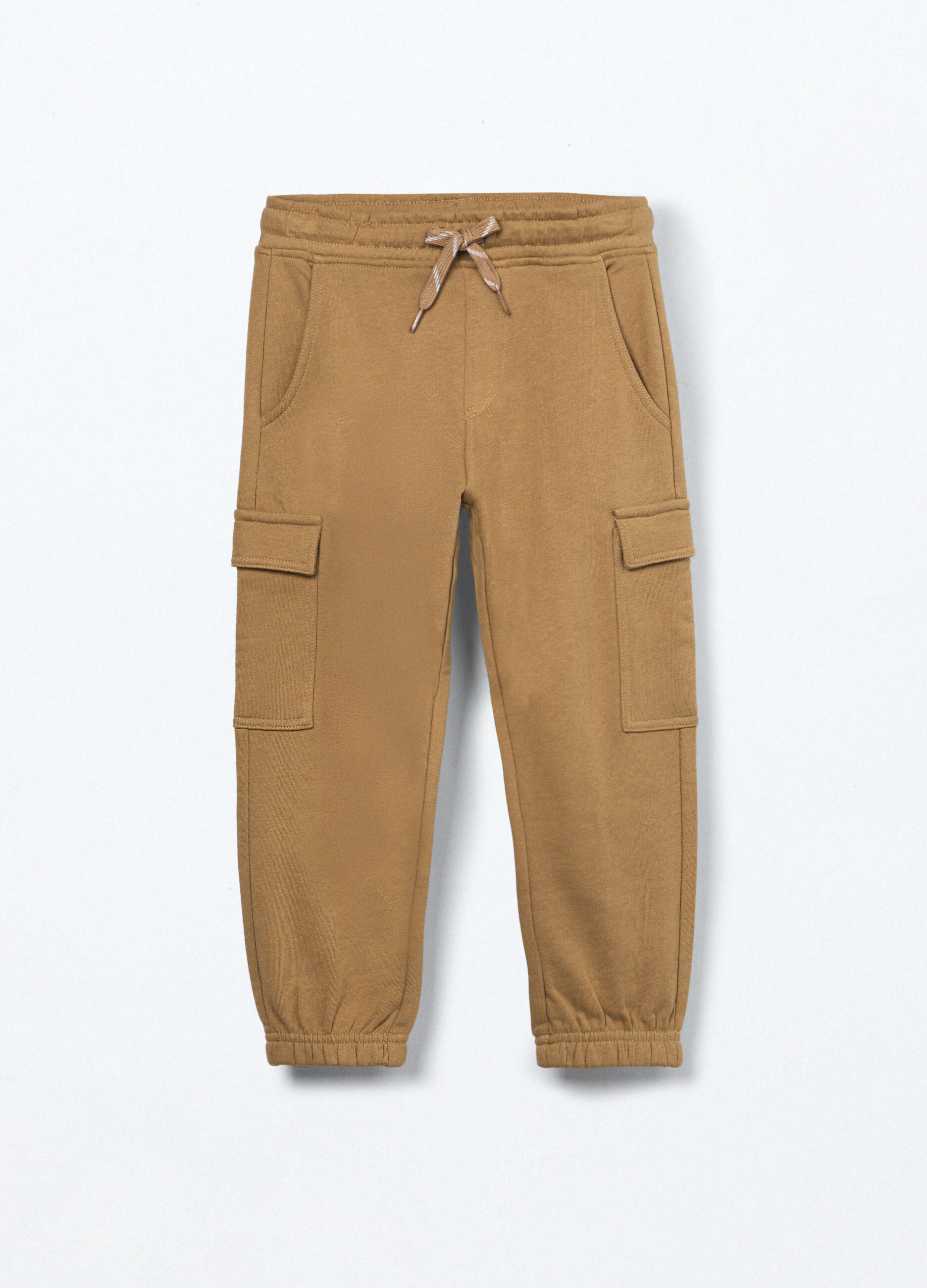 Pantaloni cargo in french terry di puro cotone bambino_0