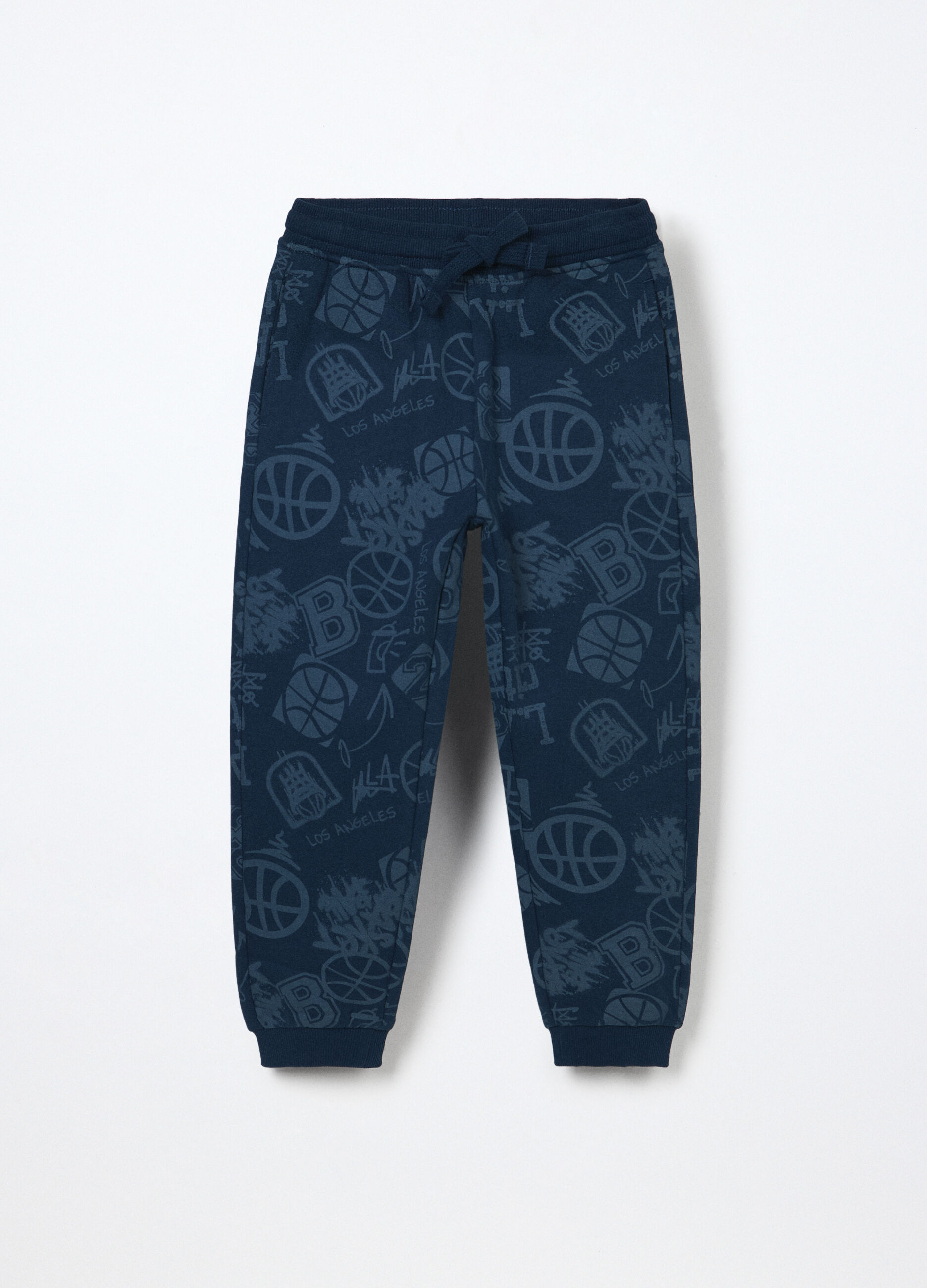 Jogger in puro cotone fleece bambino_0