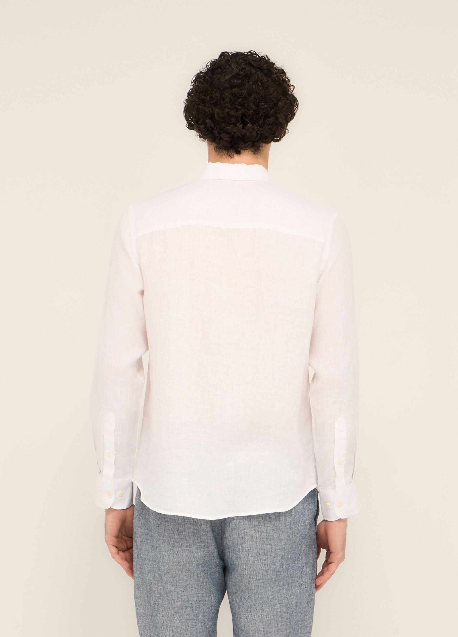 Camicia regular fit in puro lino uomo_1