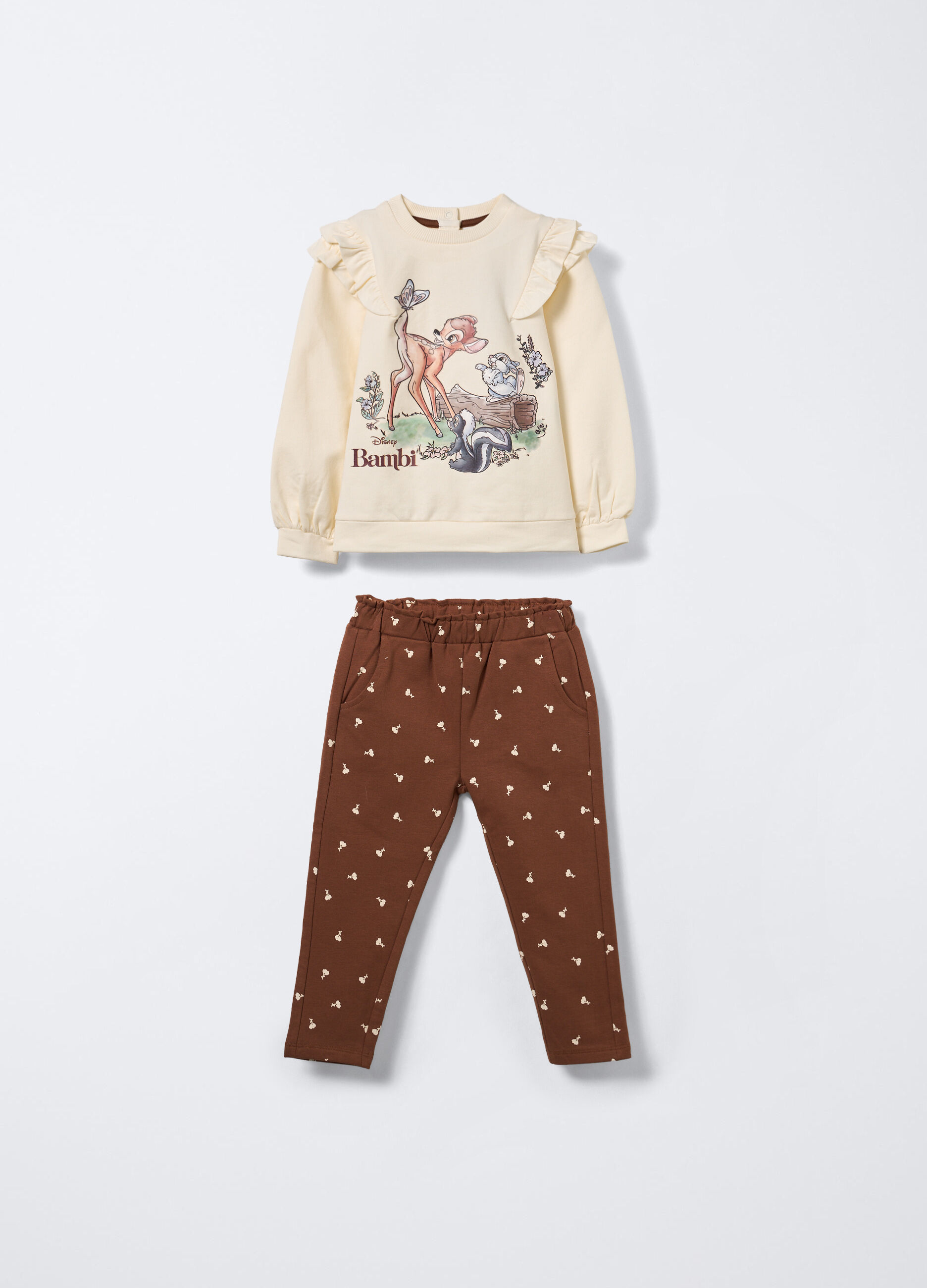Jogging set Disney in felpa di cotone stretch bimba_0