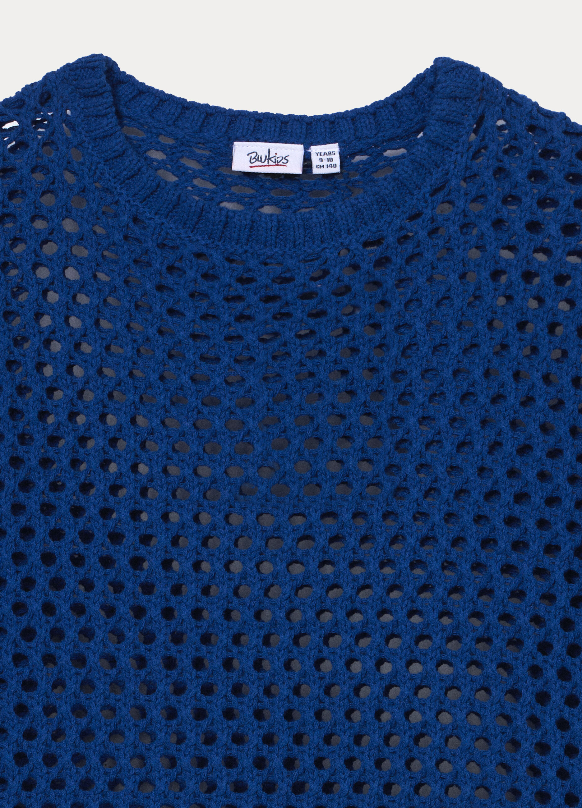 Maglia girocollo operata misto cotone ragazza_2
