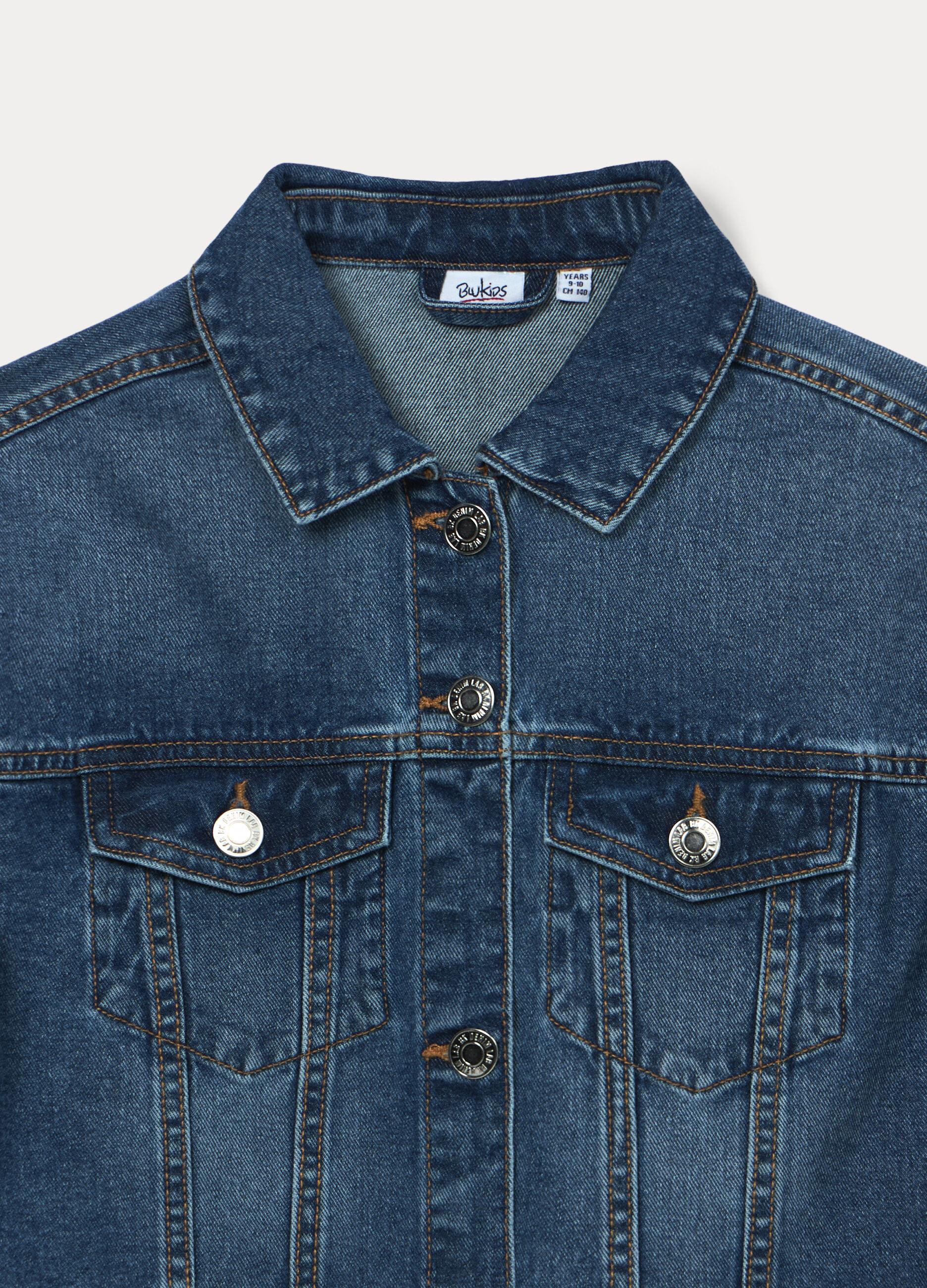 Giacca in denim di puro cotone ragazza_2