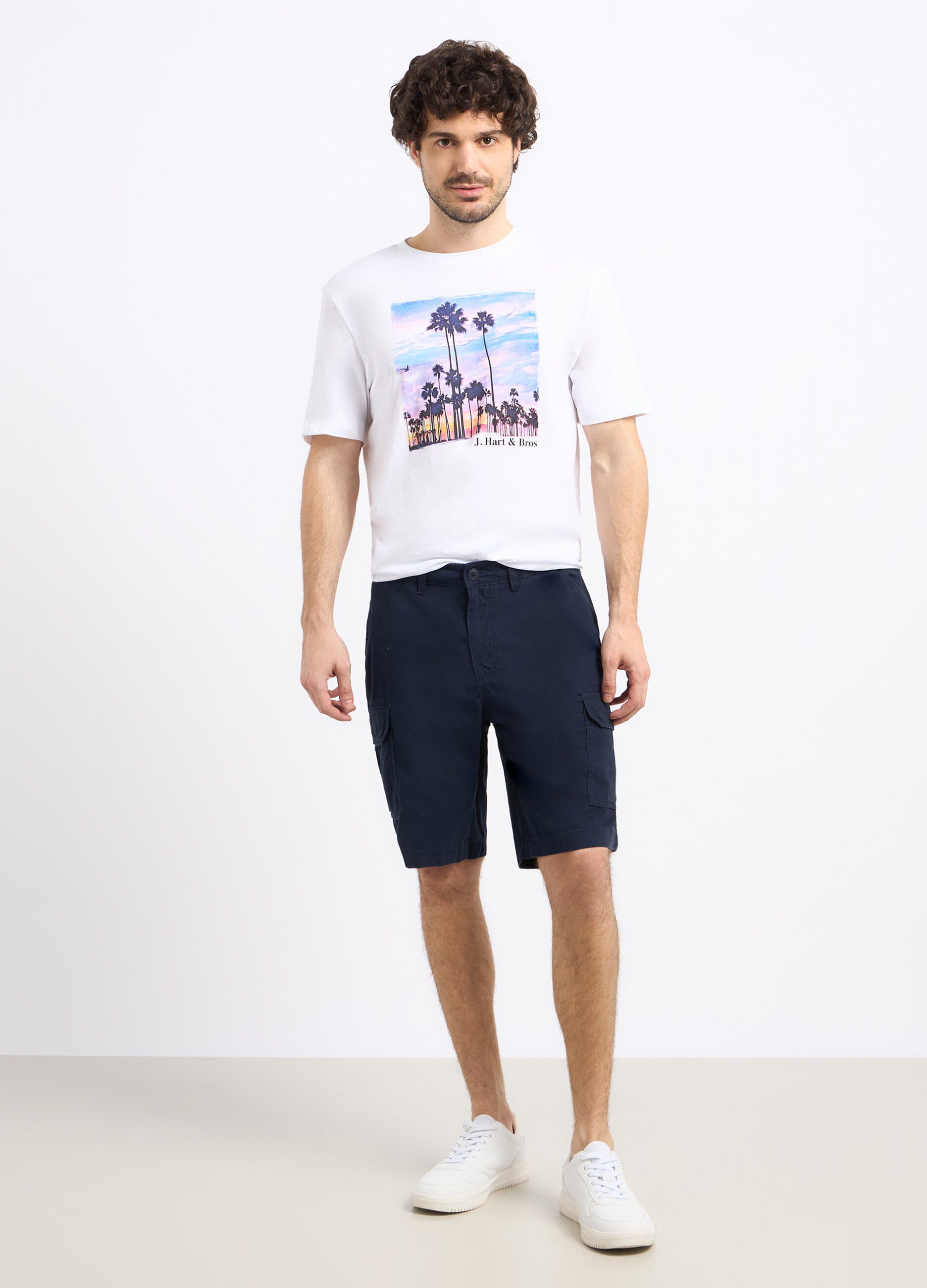 Shorts cargo in puro cotone uomo_0