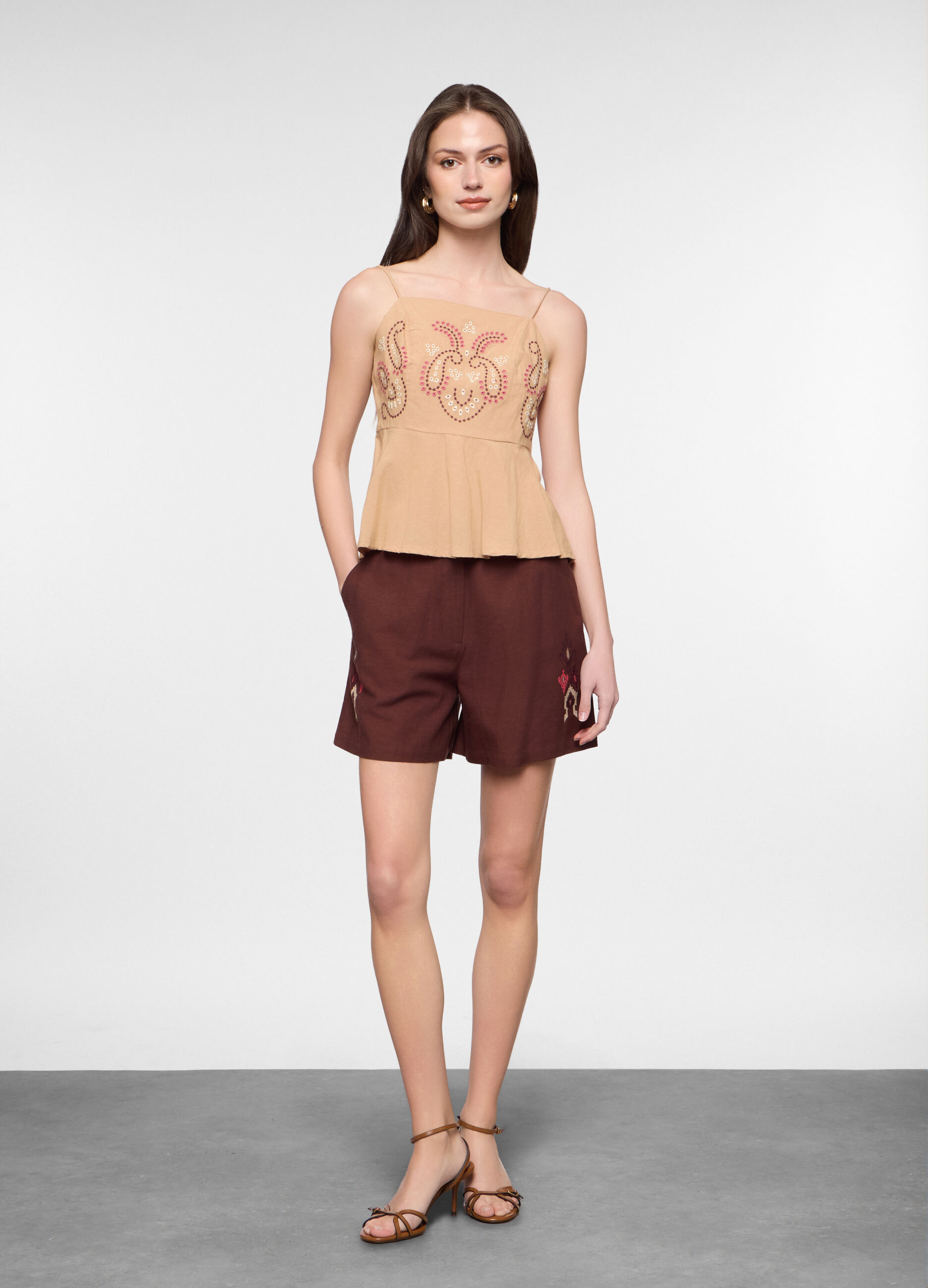 Shorts fit regular misto viscosa donna_0