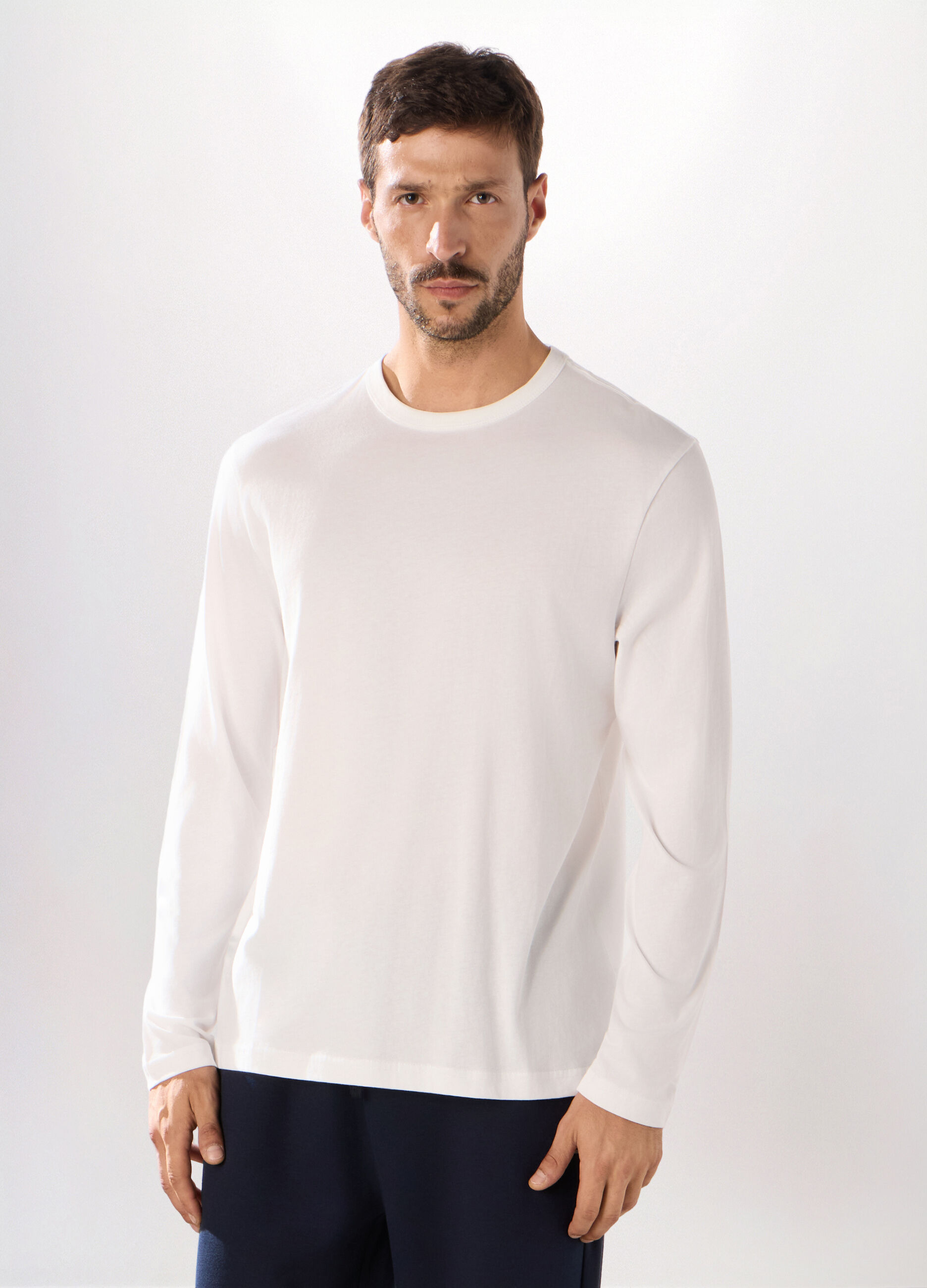T-shirt maniche lunghe in cotone uomo_0