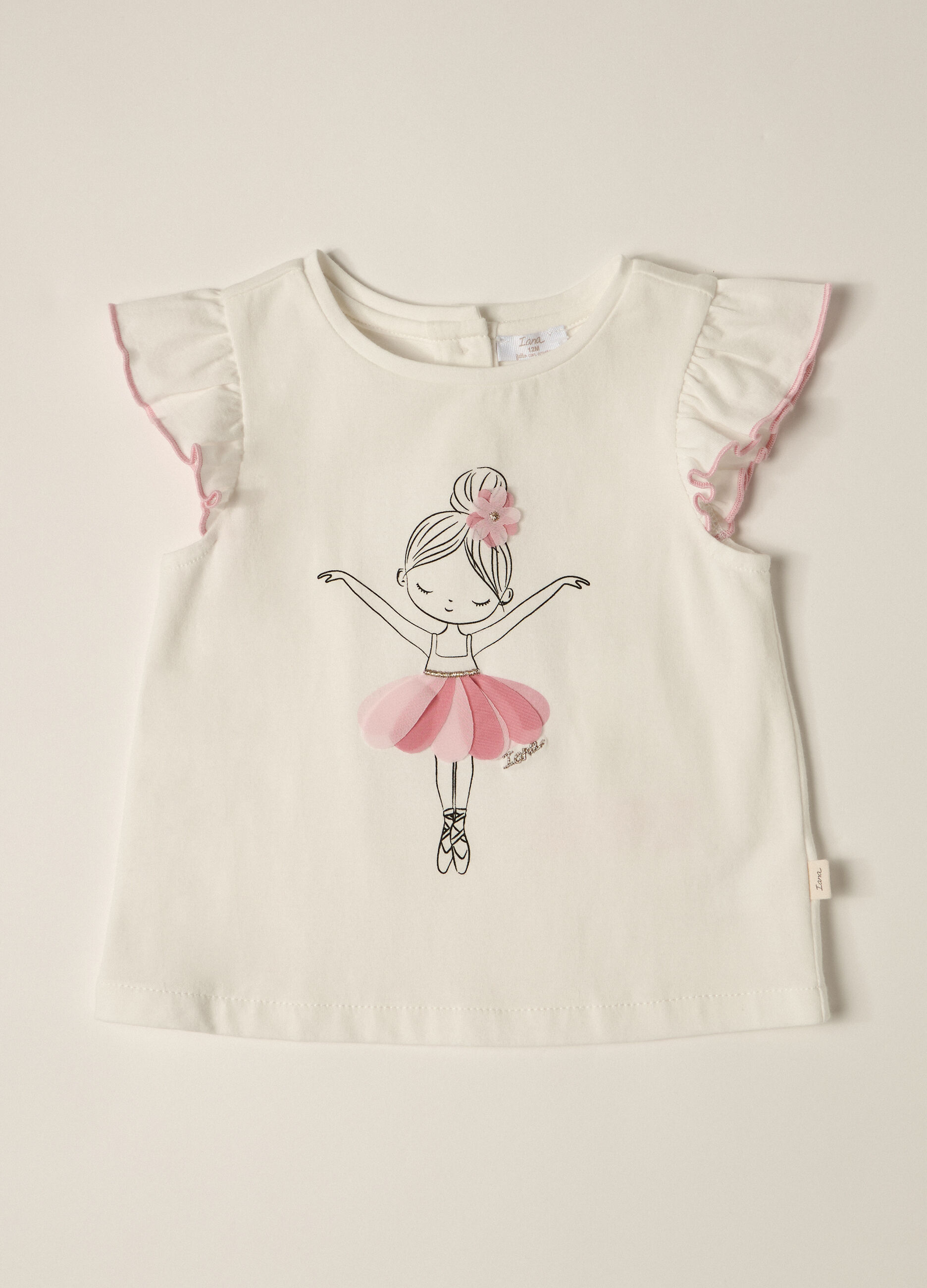 T-shirt in jersey di cotone stretch IANA neonata_0