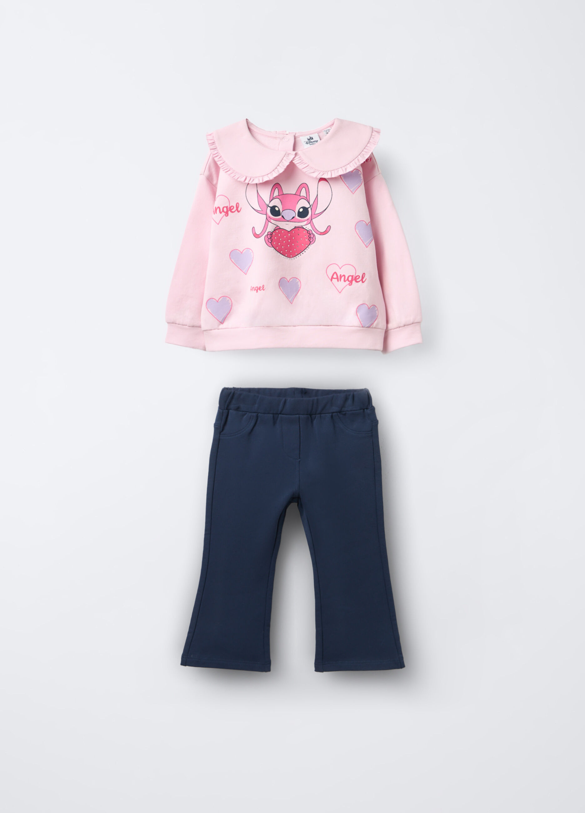 Jogging set Disney in cotone garzato stretch bimba_0