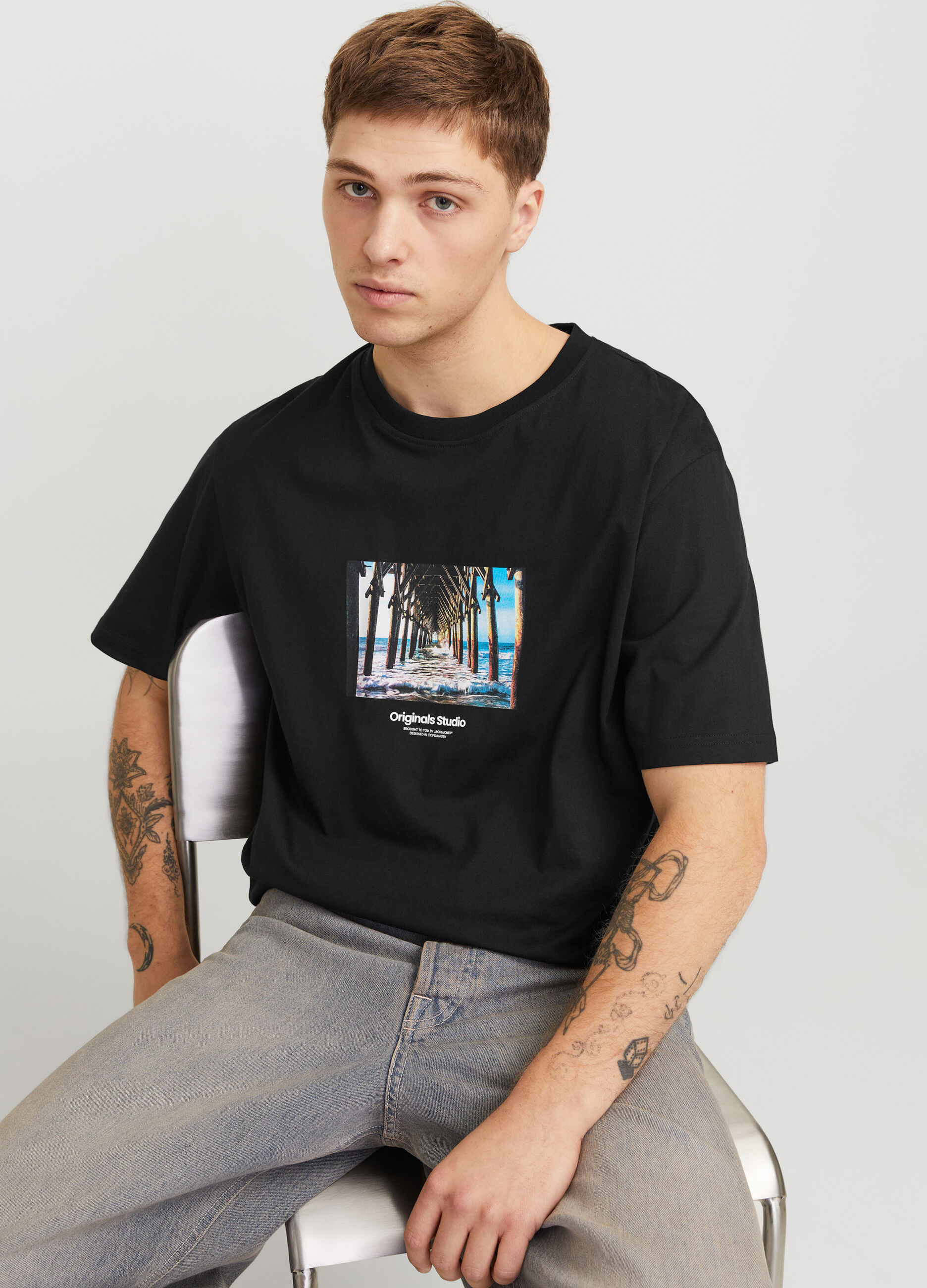 T-shirt con stampa relaxed fit uomo_3