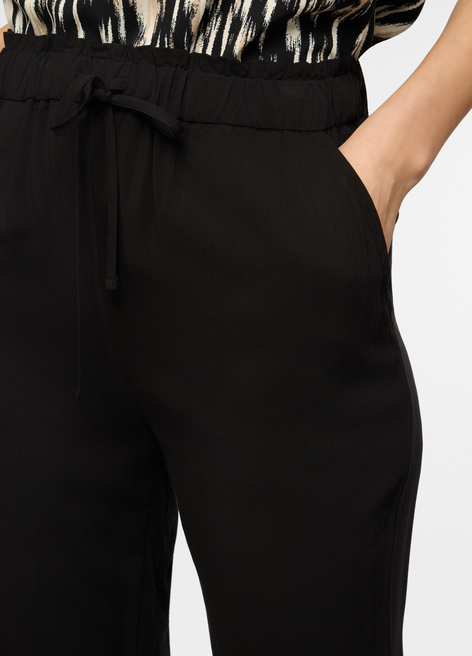 Pantaloni regular fit in pura viscosa donna_2