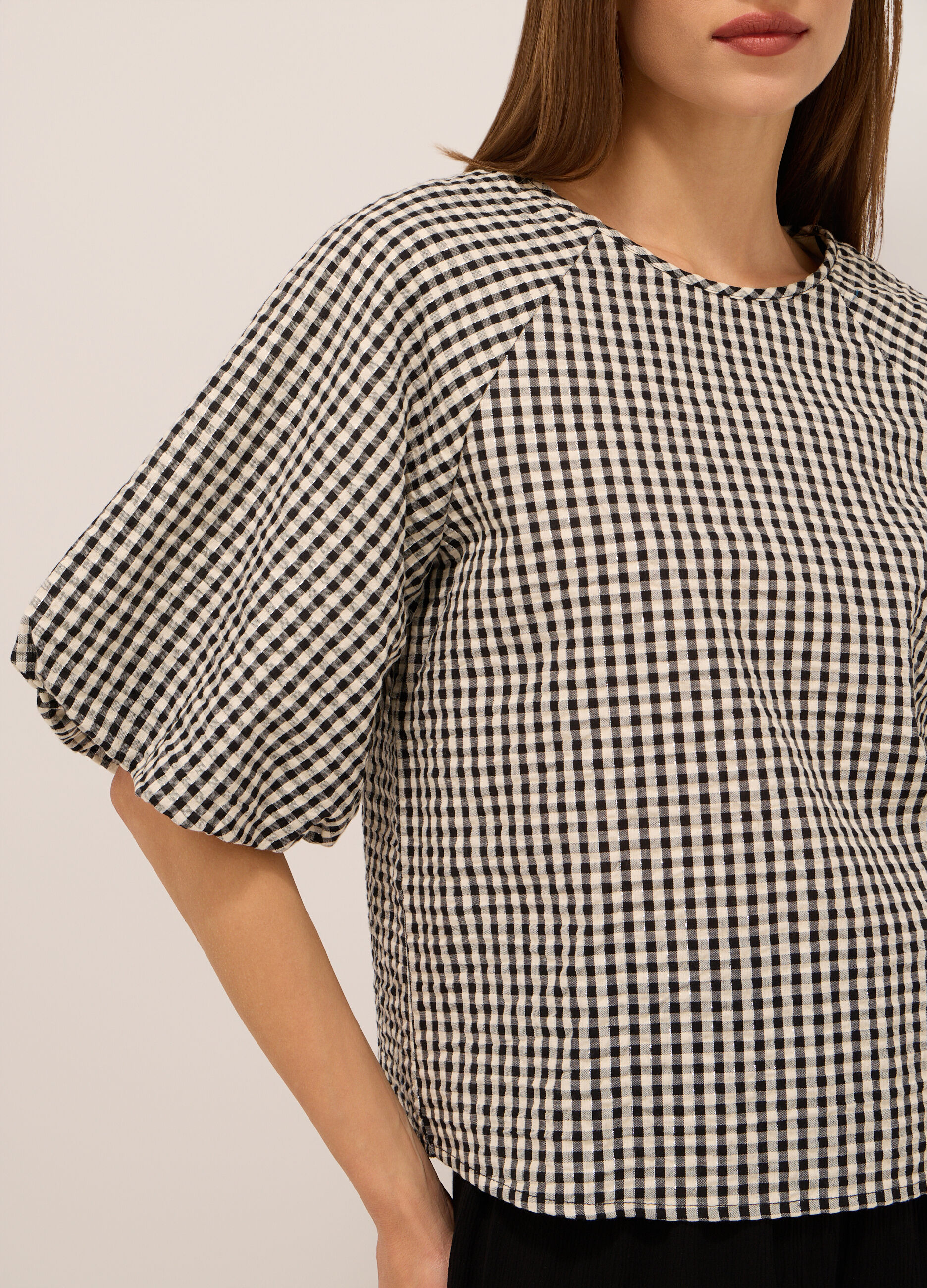 Blusa in cotone seersucker donna_2