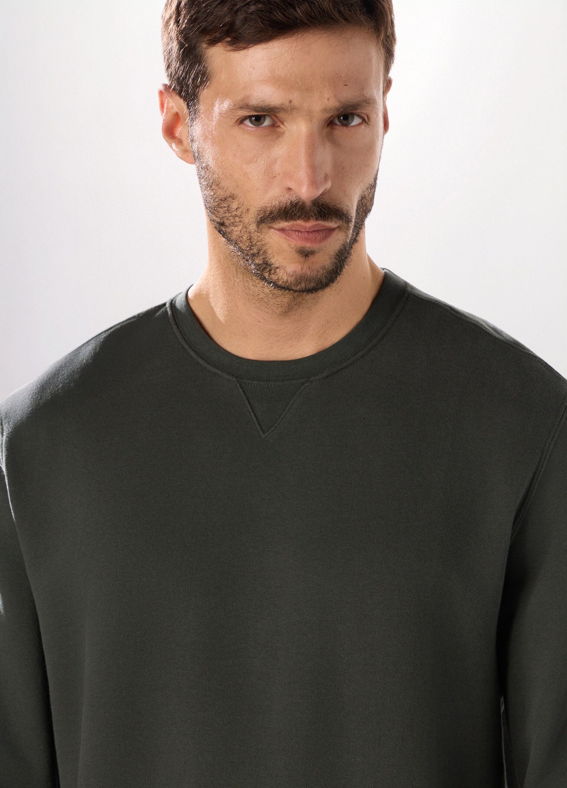 Felpa girocollo in puro cotone uomo_2