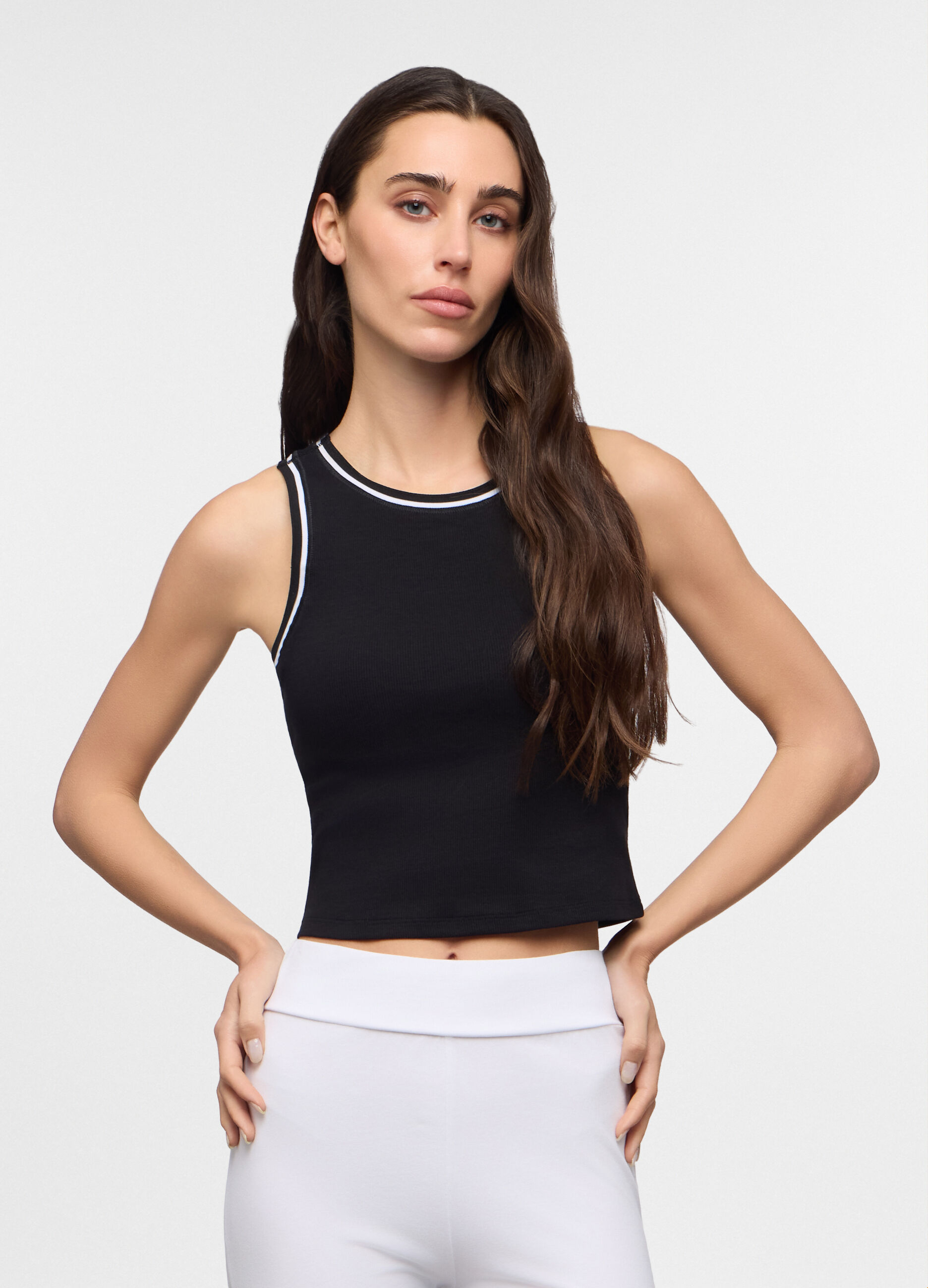 Canotta girocollo stretch donna