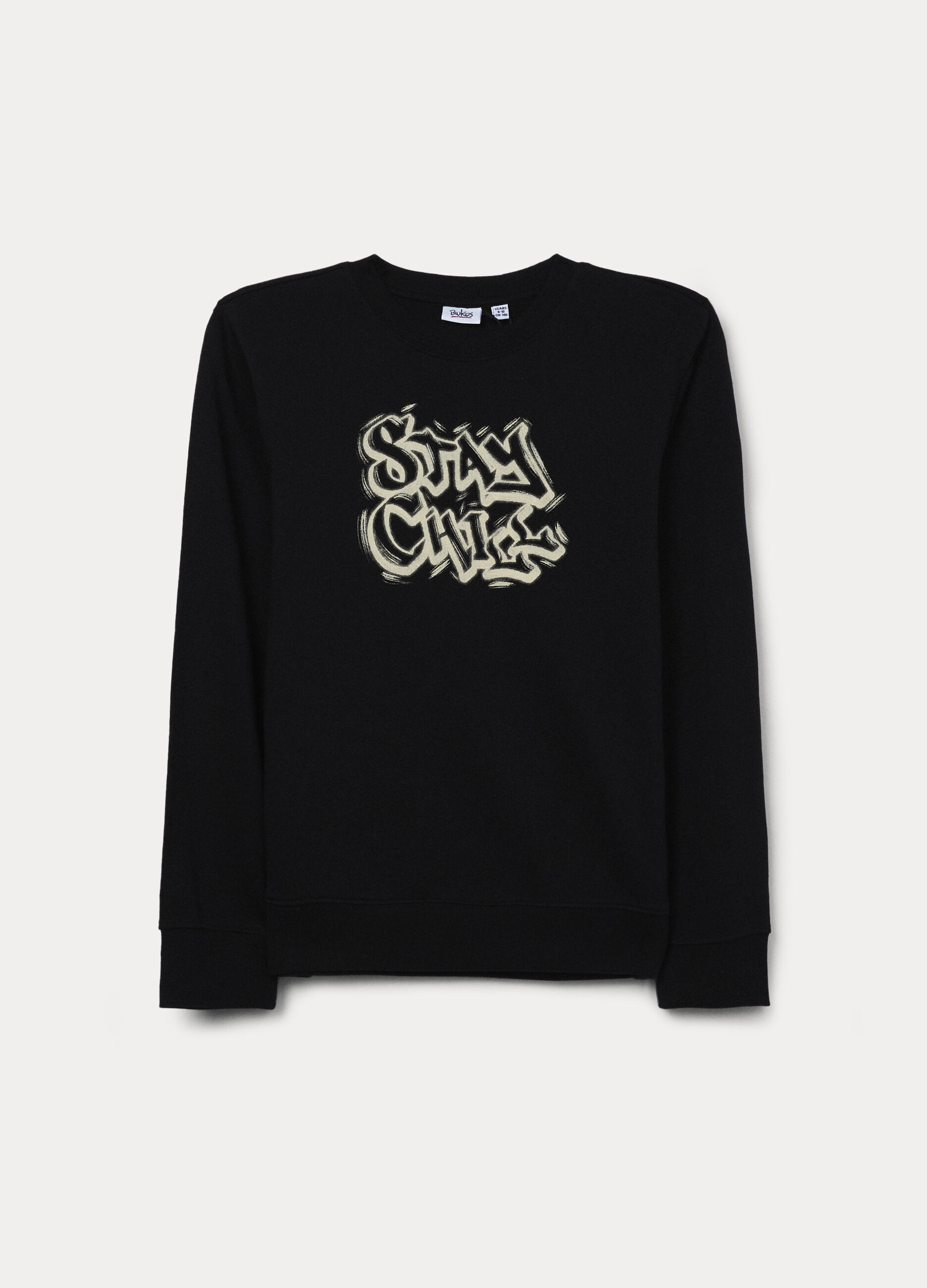 Felpa girocollo in french terry di puro cotone ragazzo_0